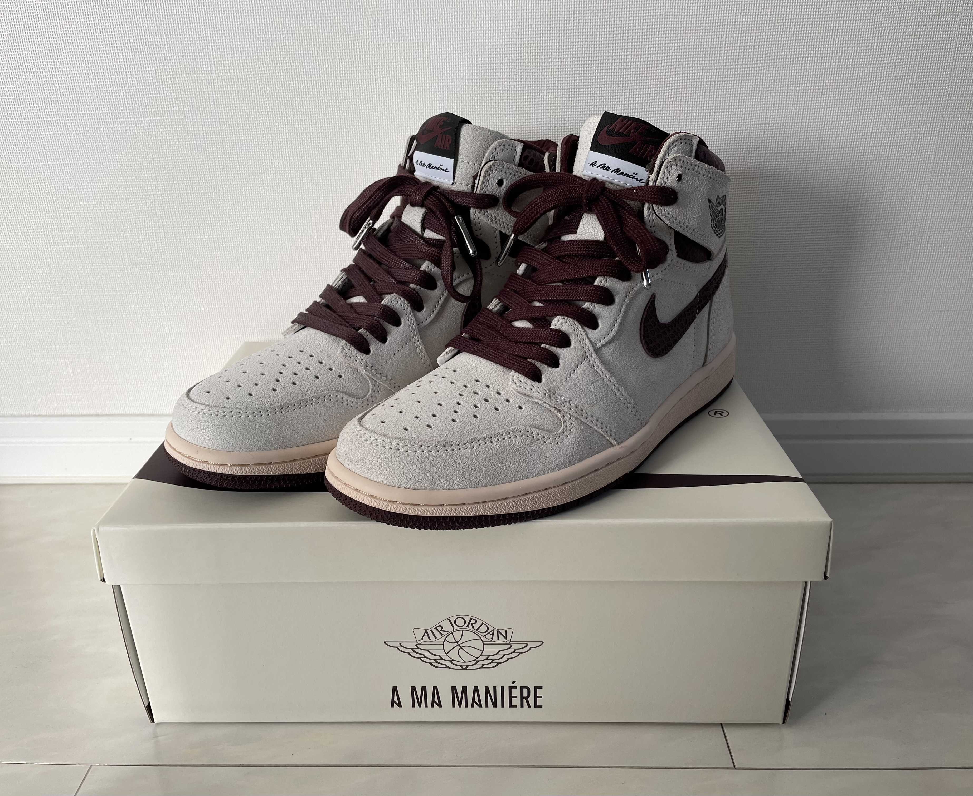 A Ma Maniere × Nike Air Jordan 1 Retro High OG "Sail and Burgundy"
