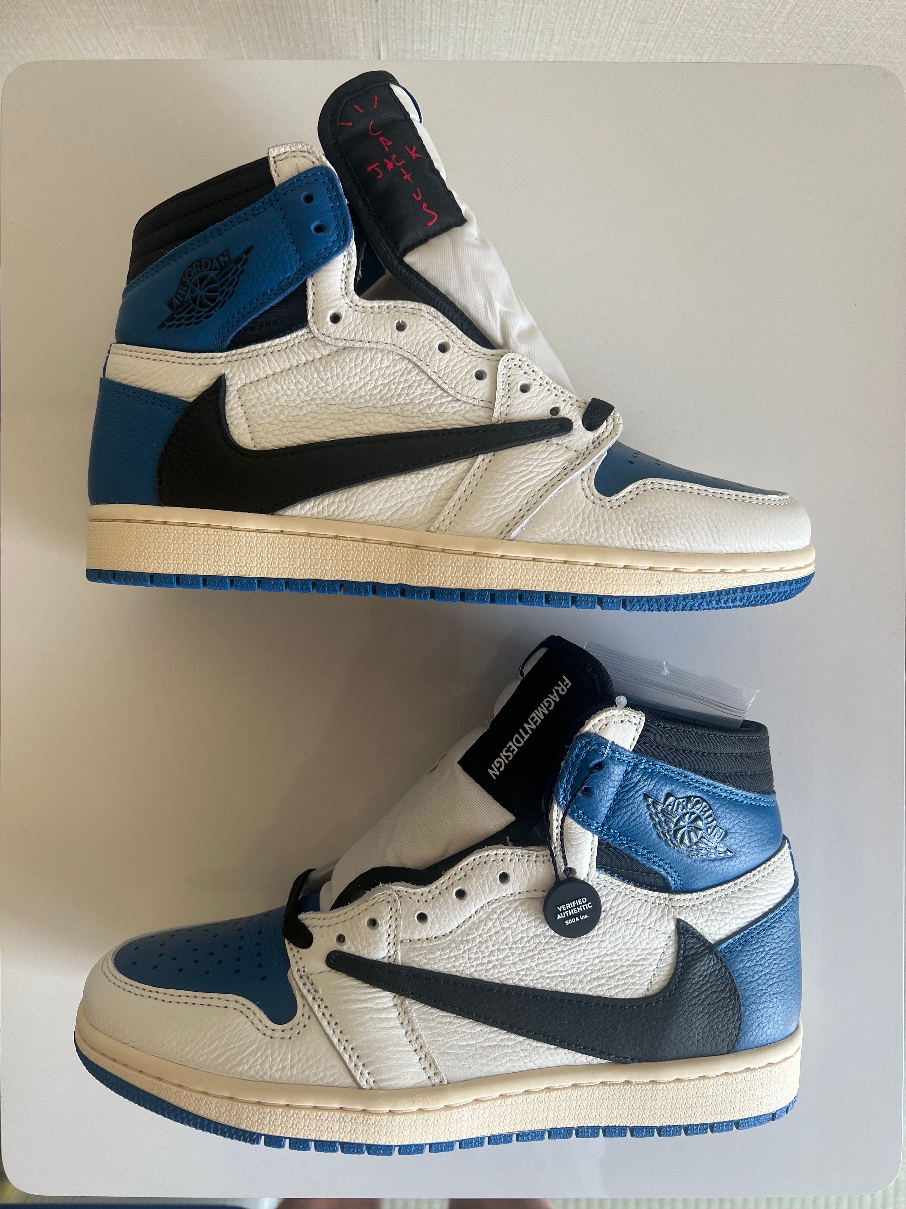 Travis Scott × fragment design × Nike Air Jordan 1 Retro High OG SP "Military Blue"