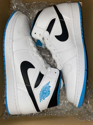 Nike Air Jordan 1 Mid "White/Laser blue"