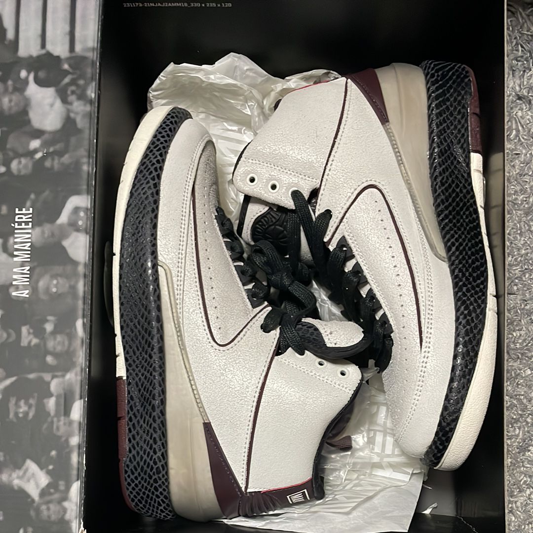 A Ma Maniere × Nike Air Jordan 2 "Airness/Sail and Burgundy"