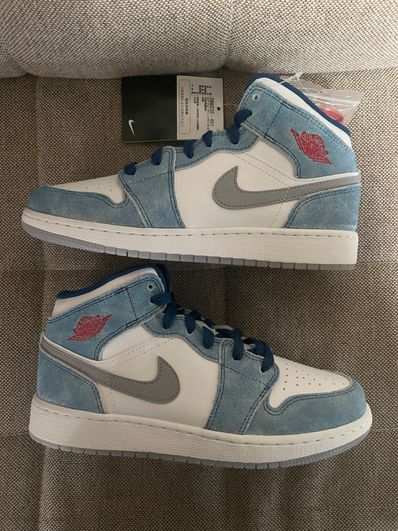 Nike GS Air Jordan 1 Mid "White/University Blue/Grey"