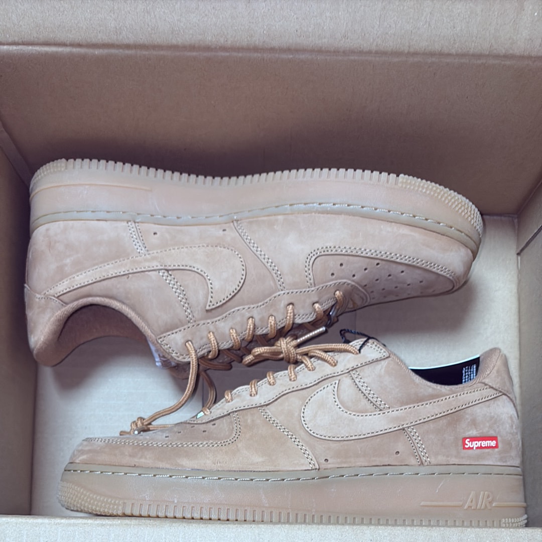 Supreme × Nike Air Force 1 Low "Flax/Wheat"