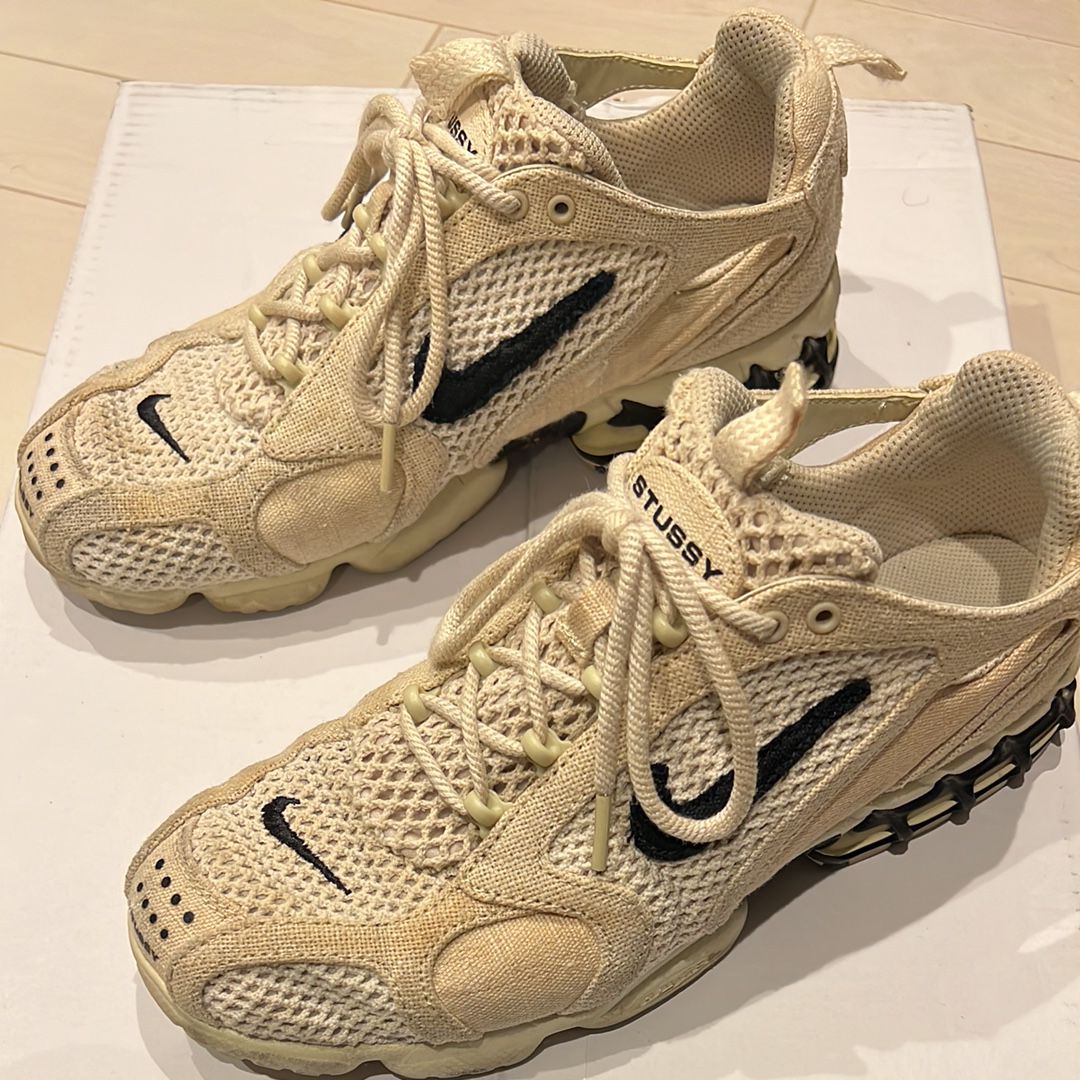 Stussy × Nike Air Zoom Spiridon CG 2 "Fossil/Black"