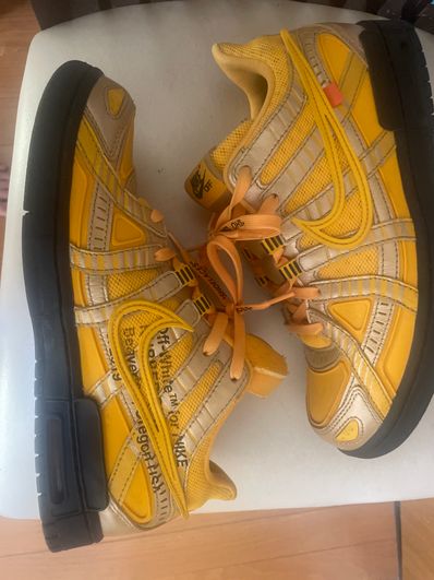 Off-White × Nike Air Rubber Dunk "University Gold"