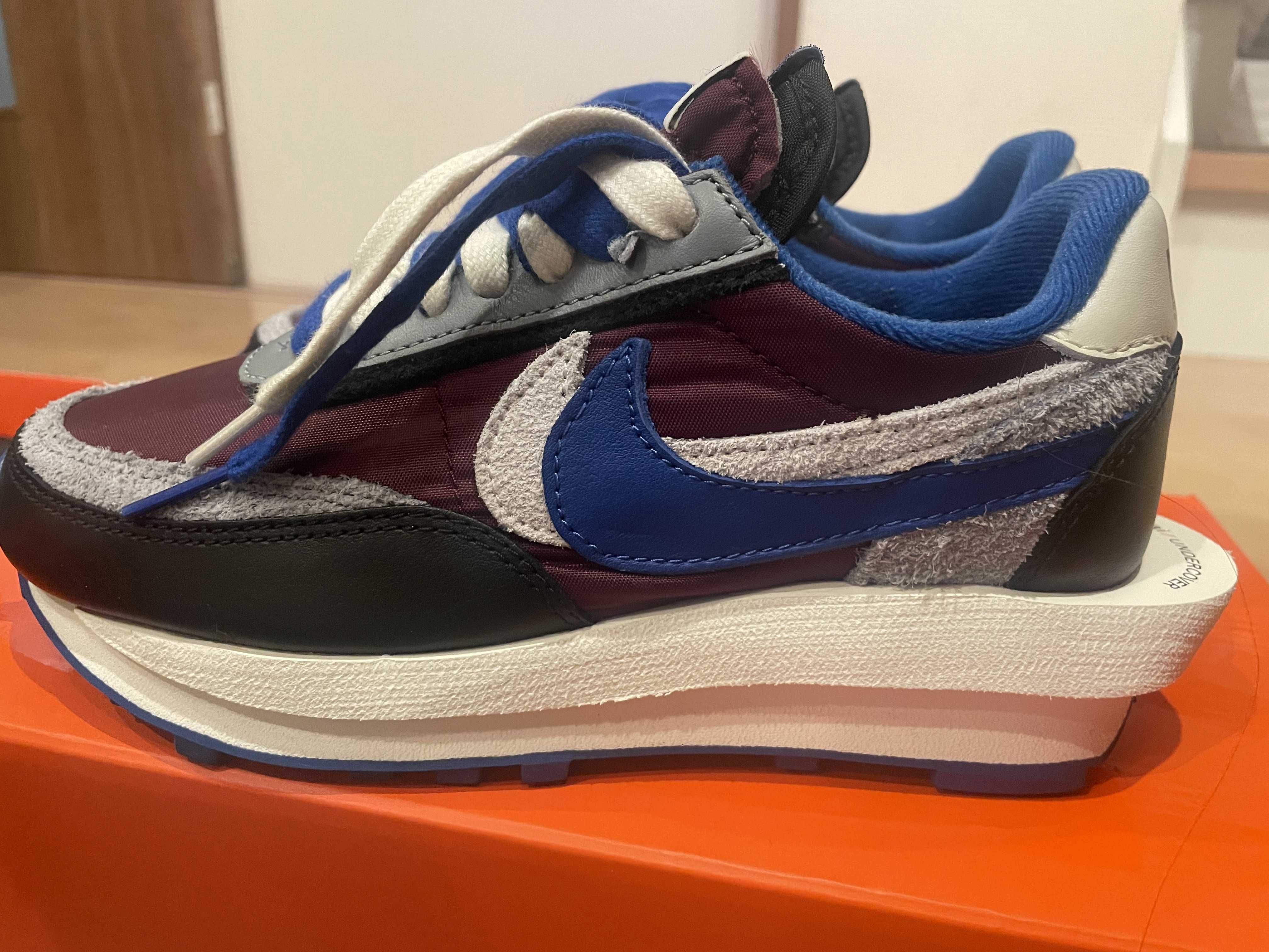 UNDERCOVER × sacai × Nike LD Waffle "Night Maroon/Pale Ivory-Ground Grey-Team Royal"