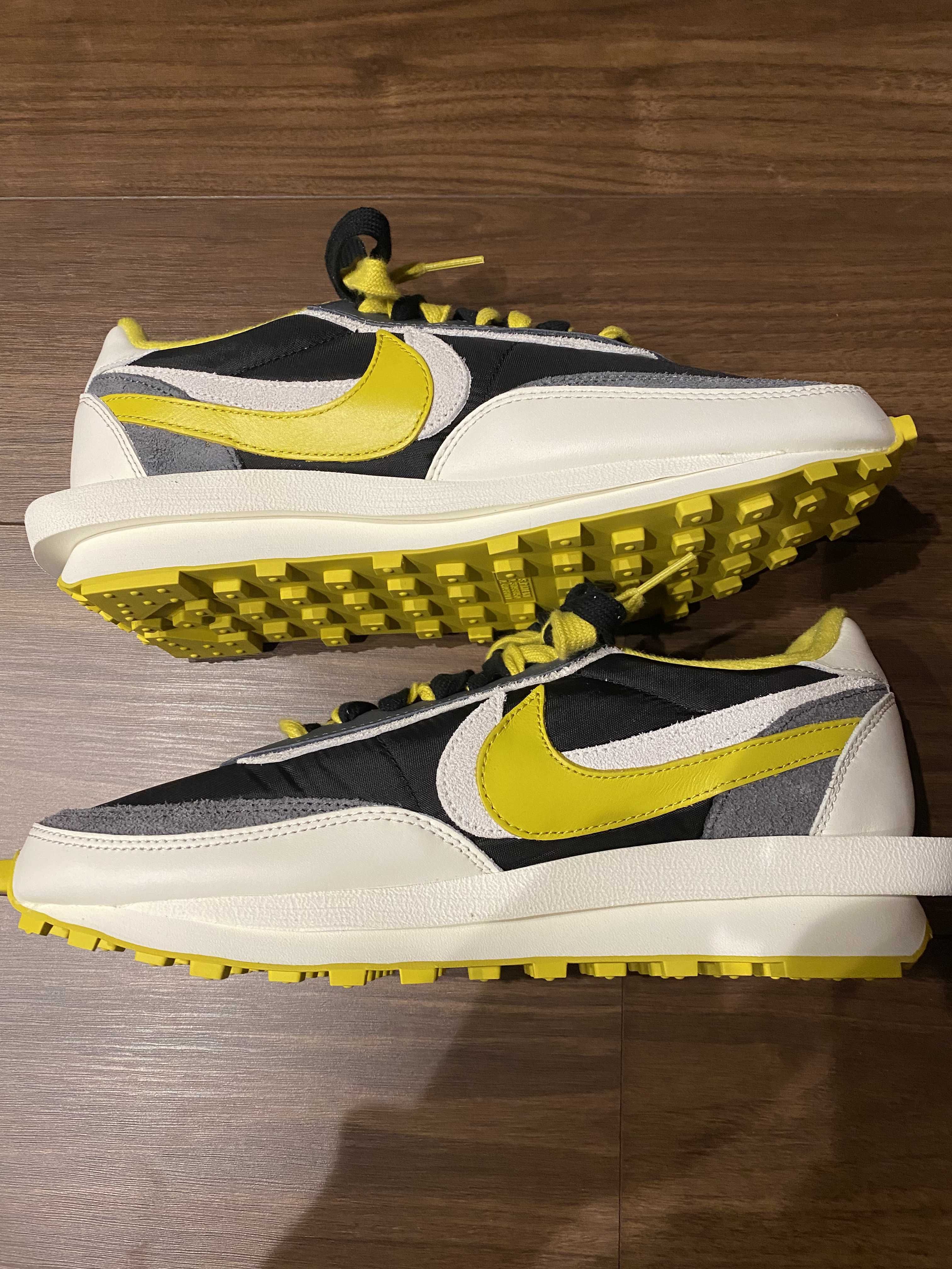 UNDERCOVER × sacai × Nike LD Waffle "Black/Sail-Dark Grey-Bright Citron"