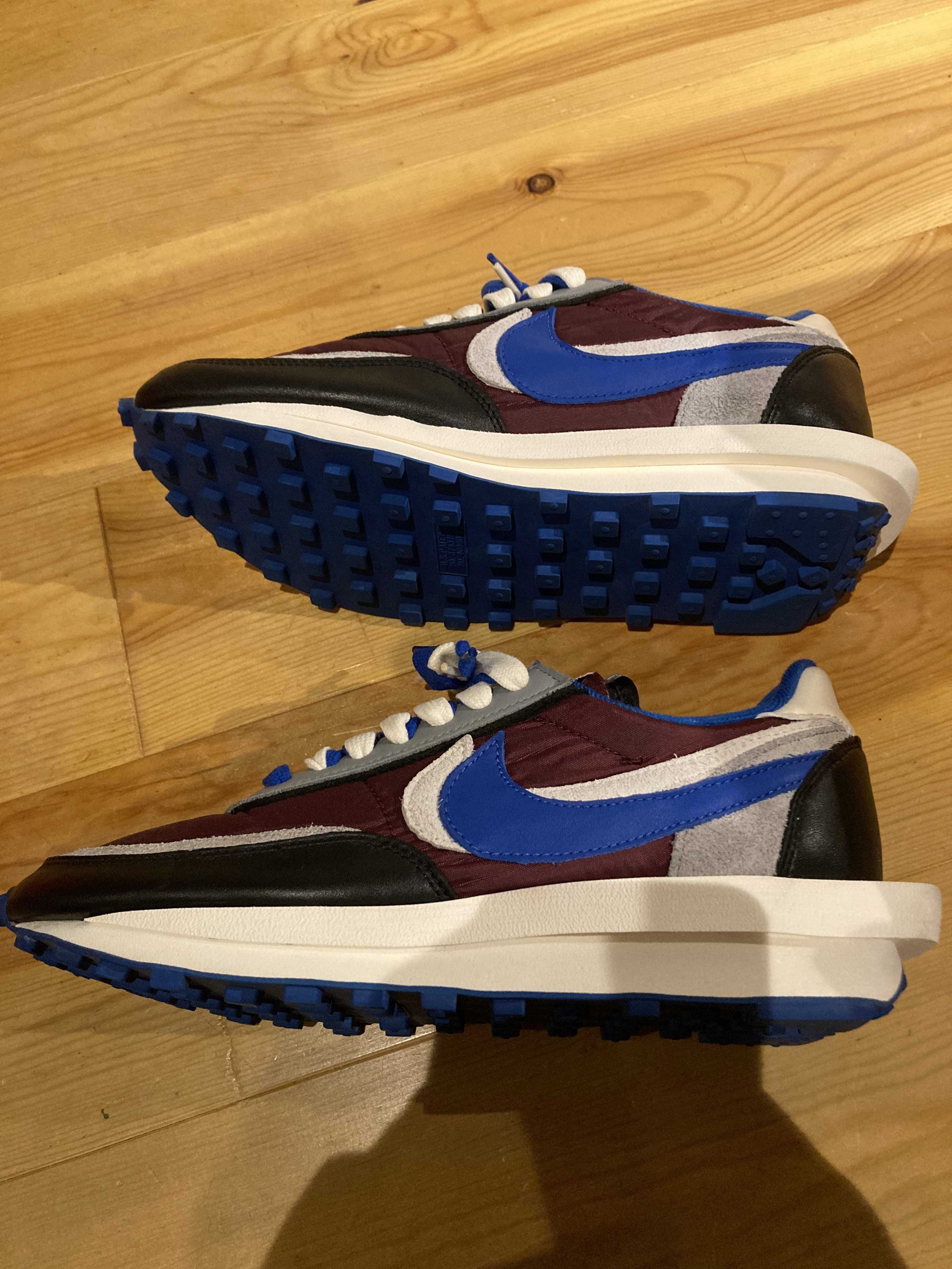UNDERCOVER × sacai × Nike LD Waffle "Night Maroon/Pale Ivory-Ground Grey-Team Royal"