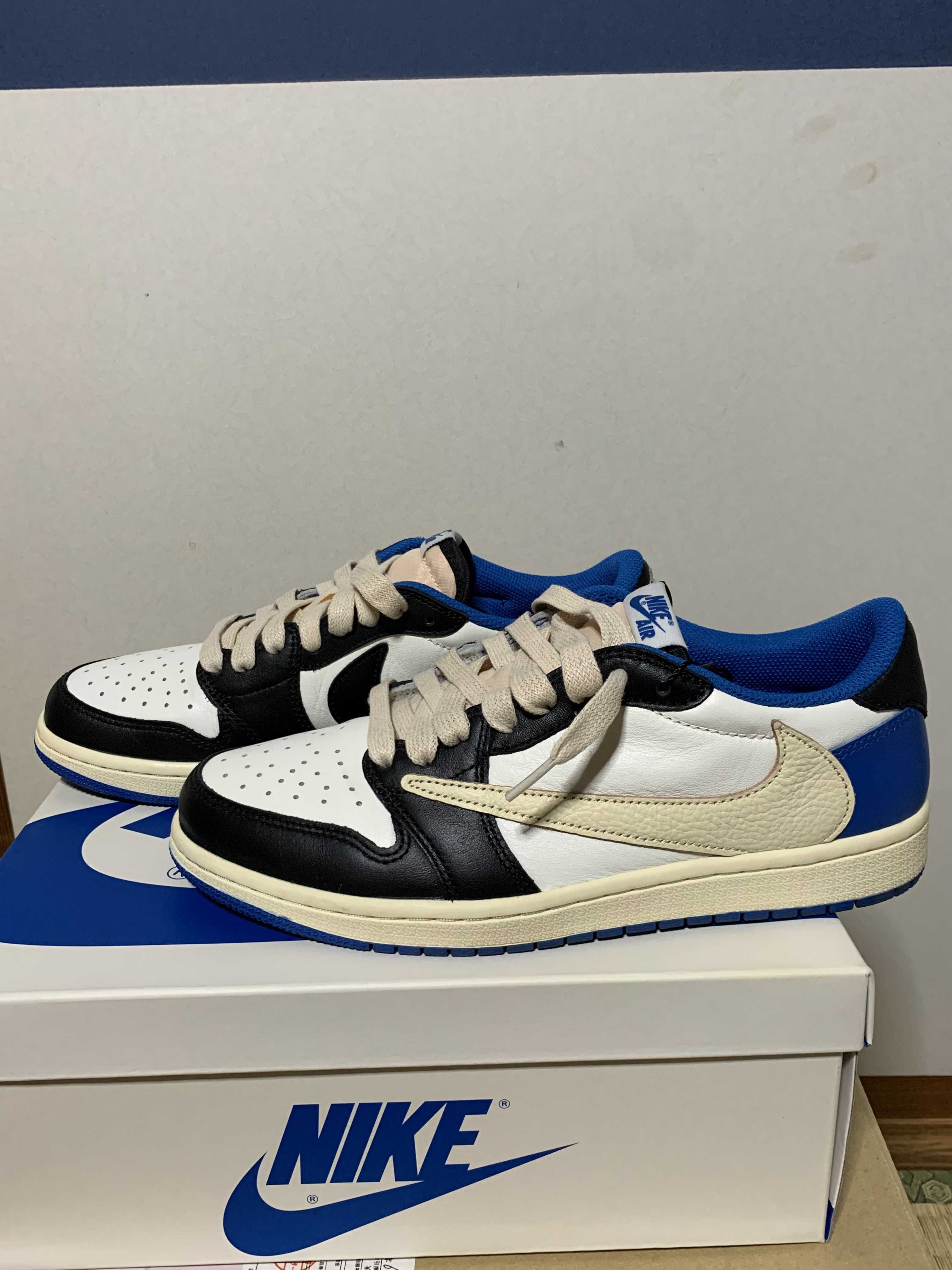 Travis Scott × fragment design × Nike Air Jordan 1 Low OG SP "Military Blue"
