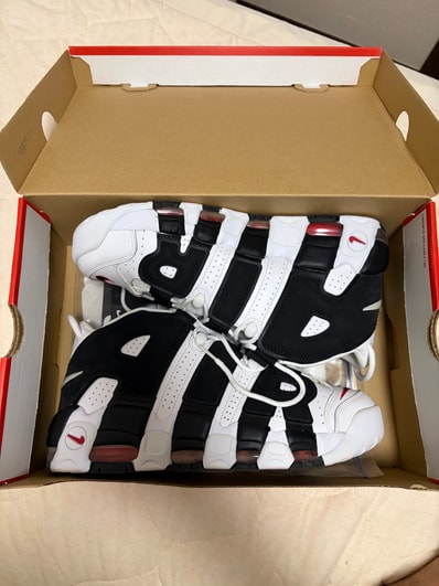 NIKE AIR MORE UPTEMPO "WHITE/BLACK/UNIVERSITY RED"(2020)