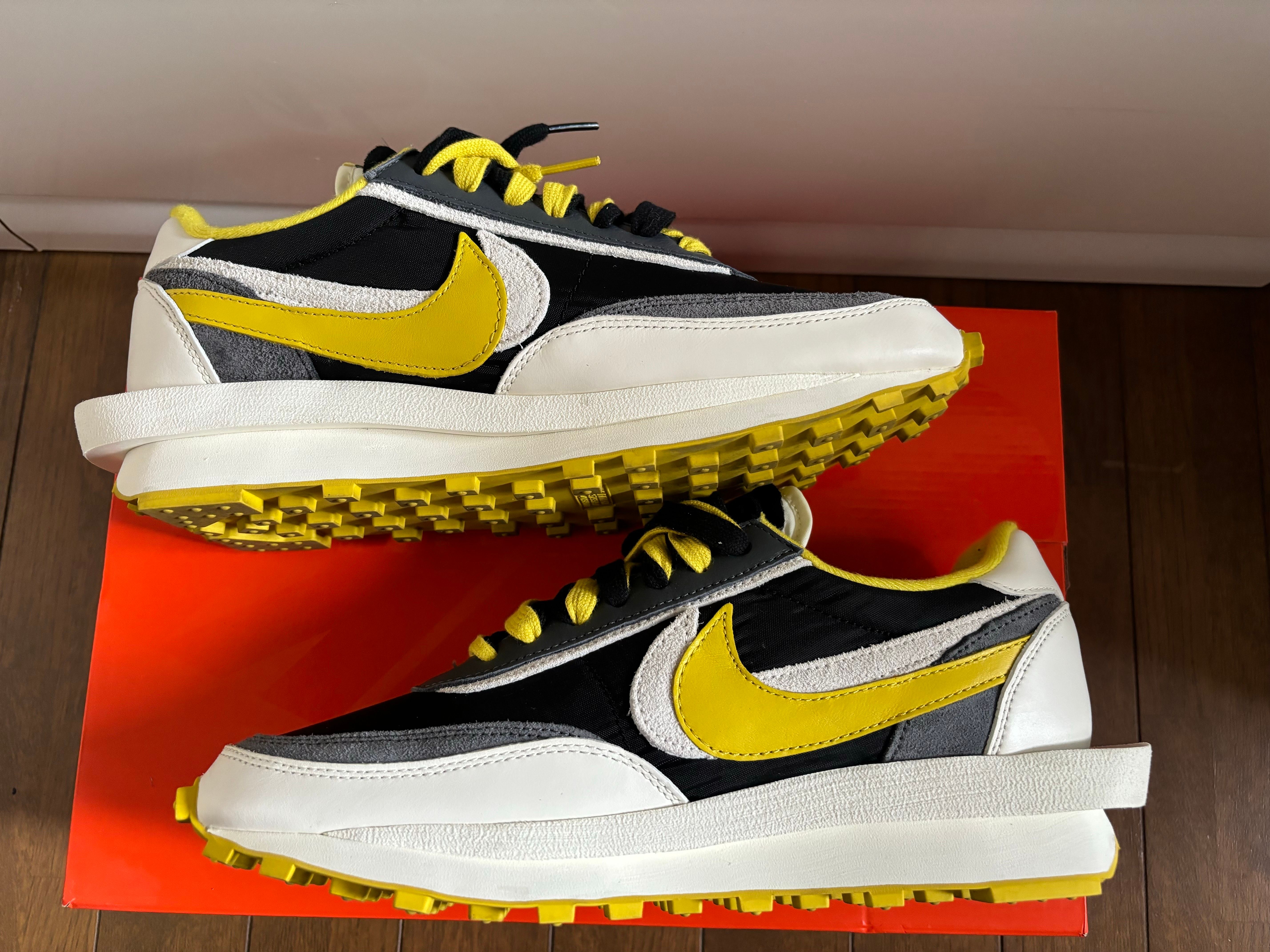 UNDERCOVER × sacai × Nike LD Waffle "Black/Sail-Dark Grey-Bright Citron"