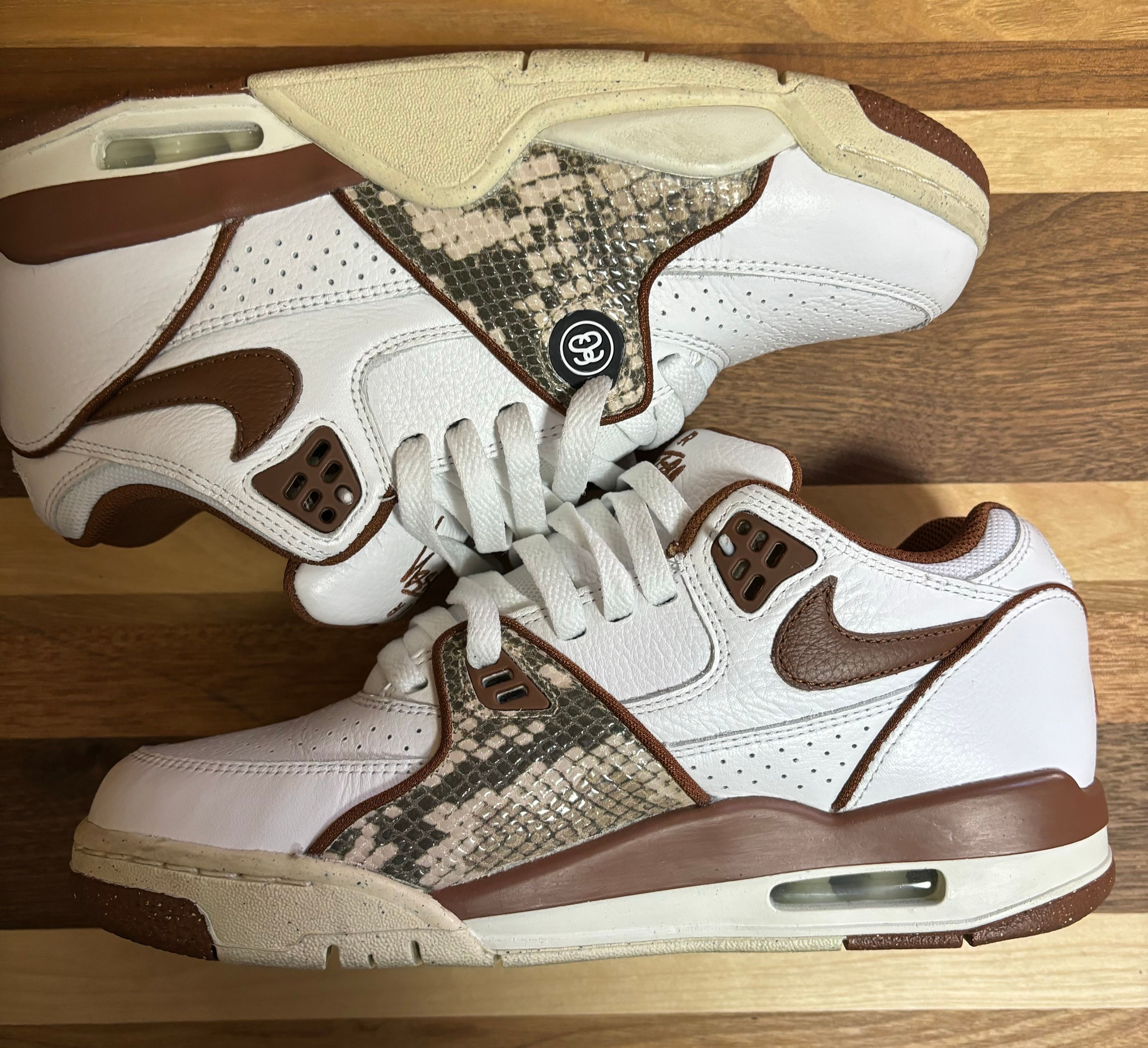 Stussy × Nike Air Flight 89 Low SP "White and Pecan"