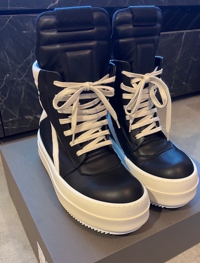 Rick Owens Mega Bumper Geobasket "Black/Milk"