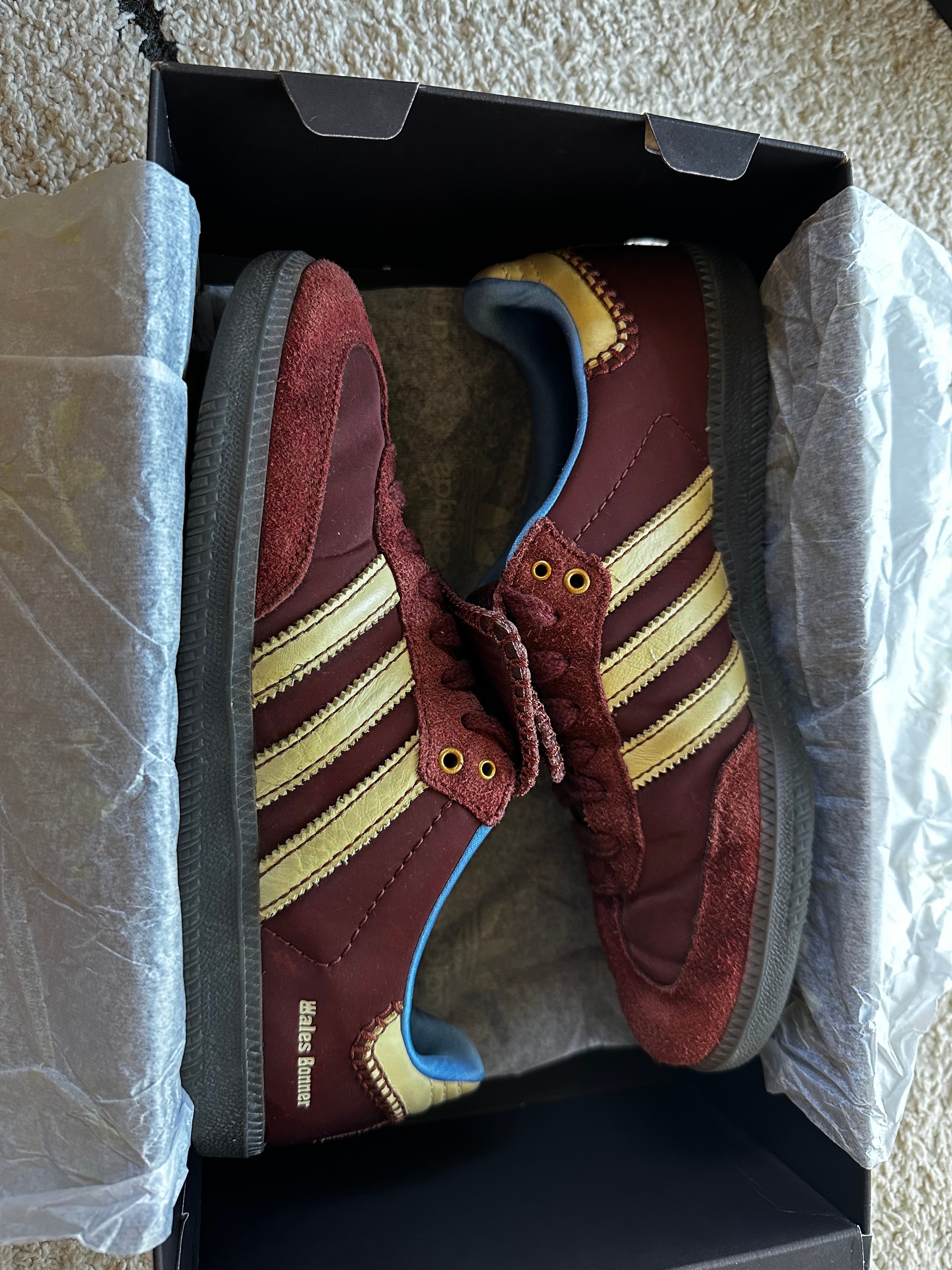 Wales Bonner × adidas Samba Nylon Low "Fox Brown/Sandy Beige/Lucky Blue"