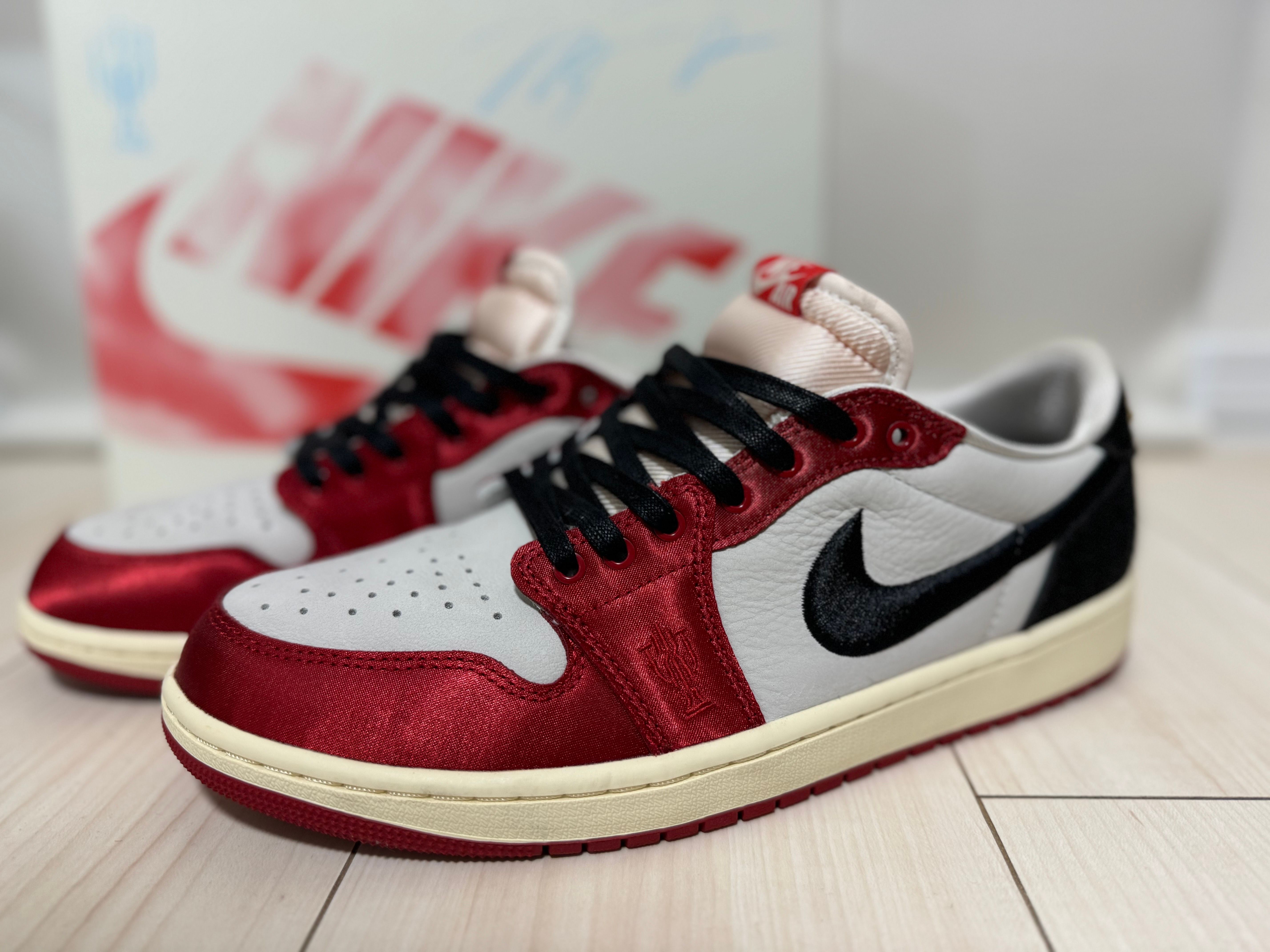 Trophy Room × Nike Air Jordan 1 Low OG "Sail and Varsity Red"