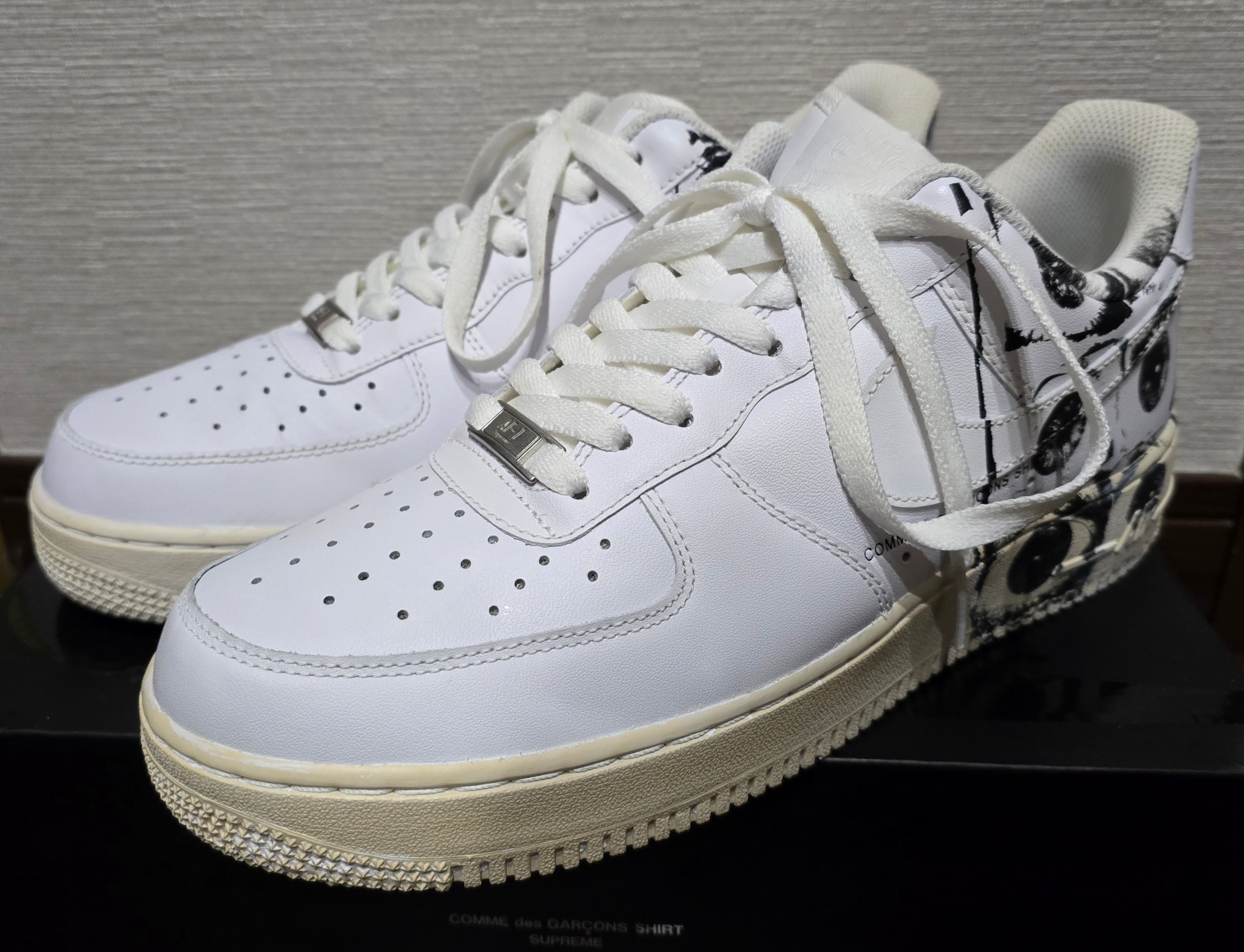 Supreme × COMME des GARCONS SHIRT × Nike Air Force 1 Low "White"