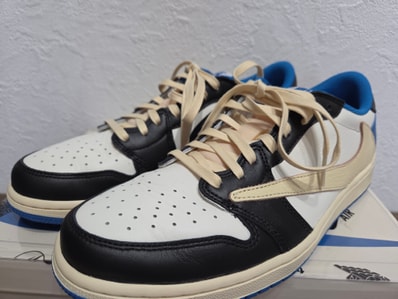 Travis Scott × fragment design × Nike Air Jordan 1 Low OG SP "Military Blue"