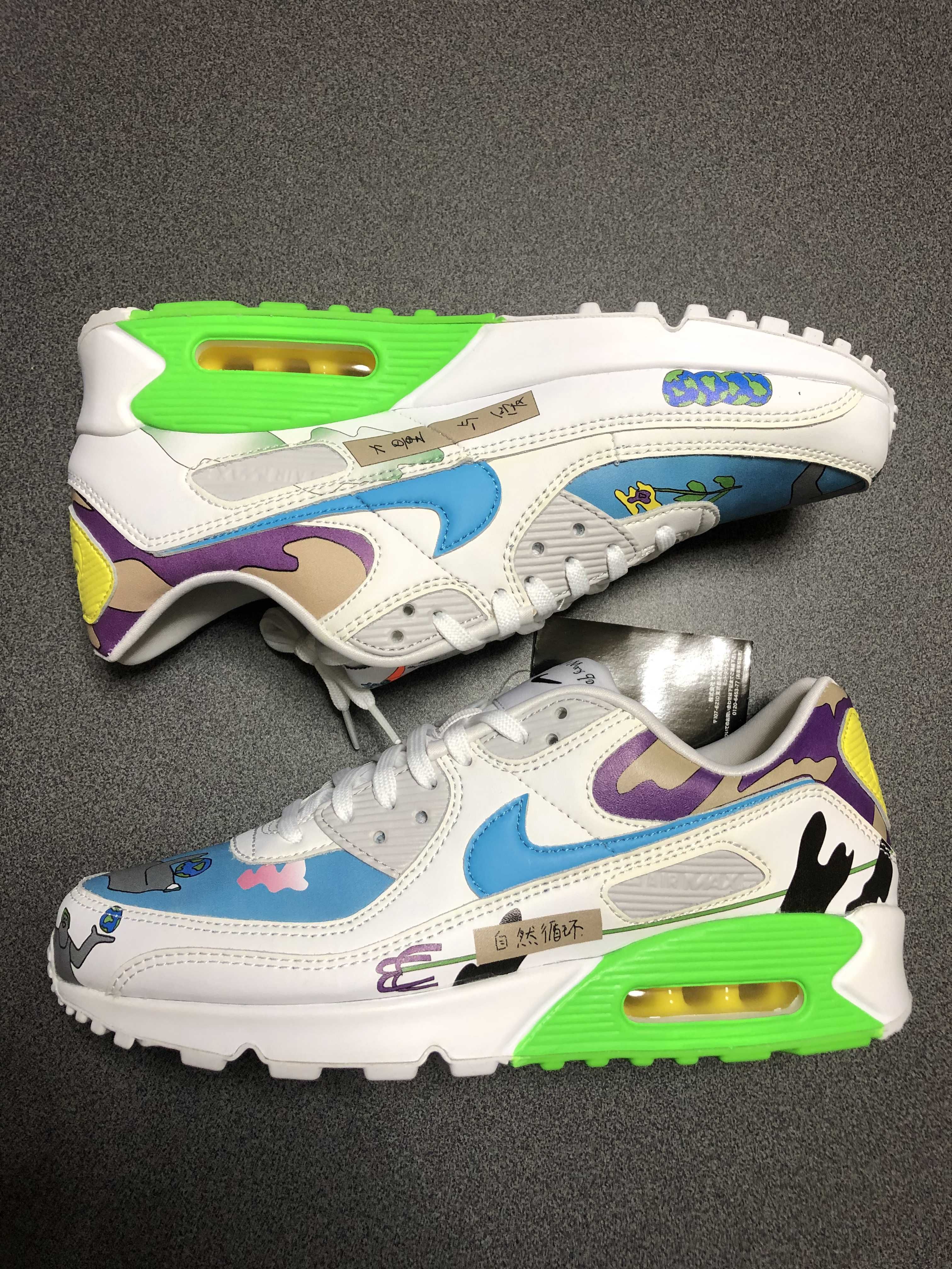 RUOHAN WANG × NIKE AIR MAX 90 FLYLEATHER "WHITE/MULTI COLOR"