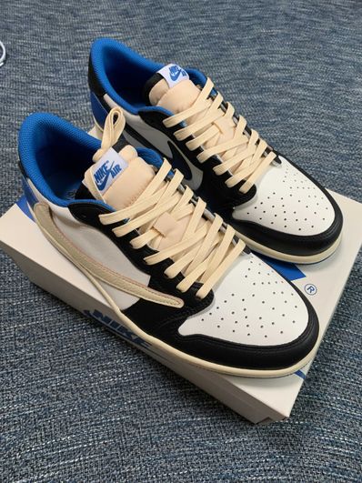 Travis Scott × fragment design × Nike Air Jordan 1 Low OG SP "Military Blue"
