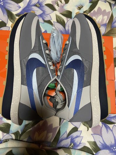 CLOT × Sacai × Nike LD Waffle "Grey Obsidian/Cool Grey"