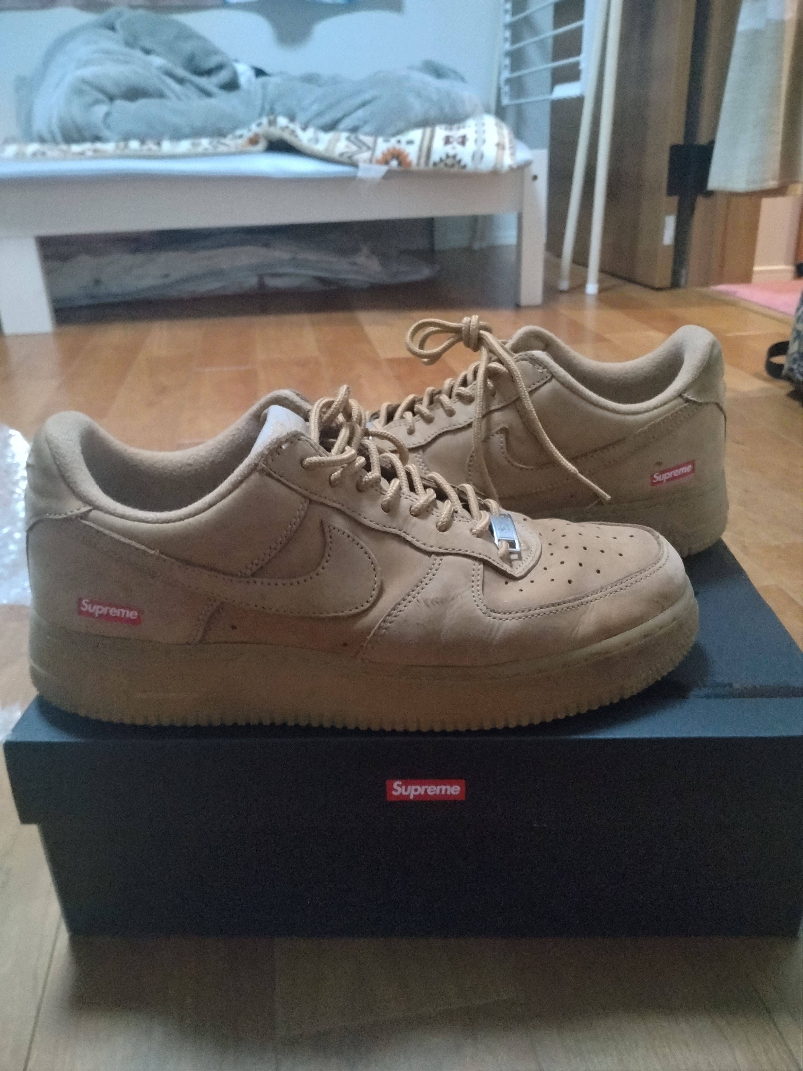 Supreme × Nike Air Force 1 Low "Flax/Wheat"