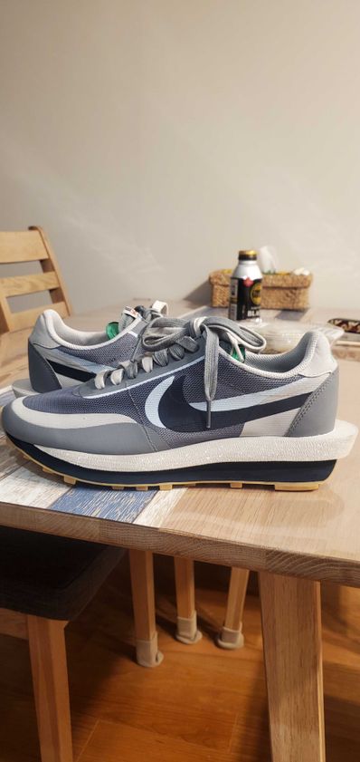 CLOT × Sacai × Nike LD Waffle "Grey Obsidian/Cool Grey"