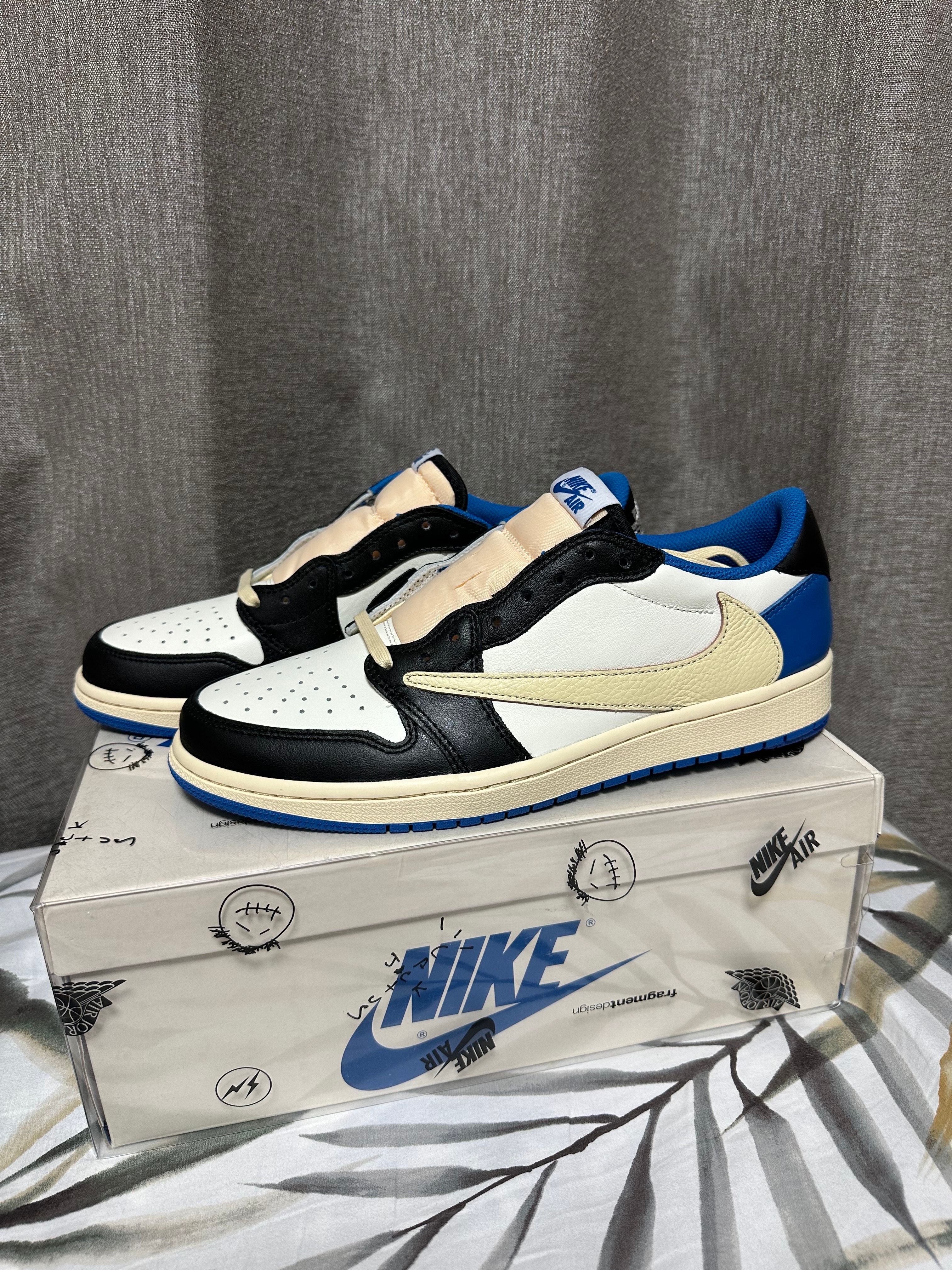 Travis Scott × fragment design × Nike Air Jordan 1 Low OG SP "Military Blue"