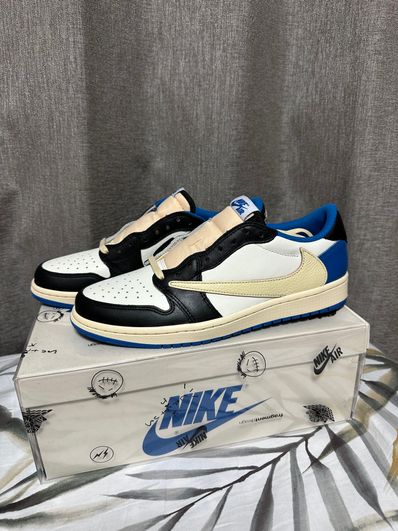 Travis Scott × fragment design × Nike Air Jordan 1 Low OG SP "Military Blue"