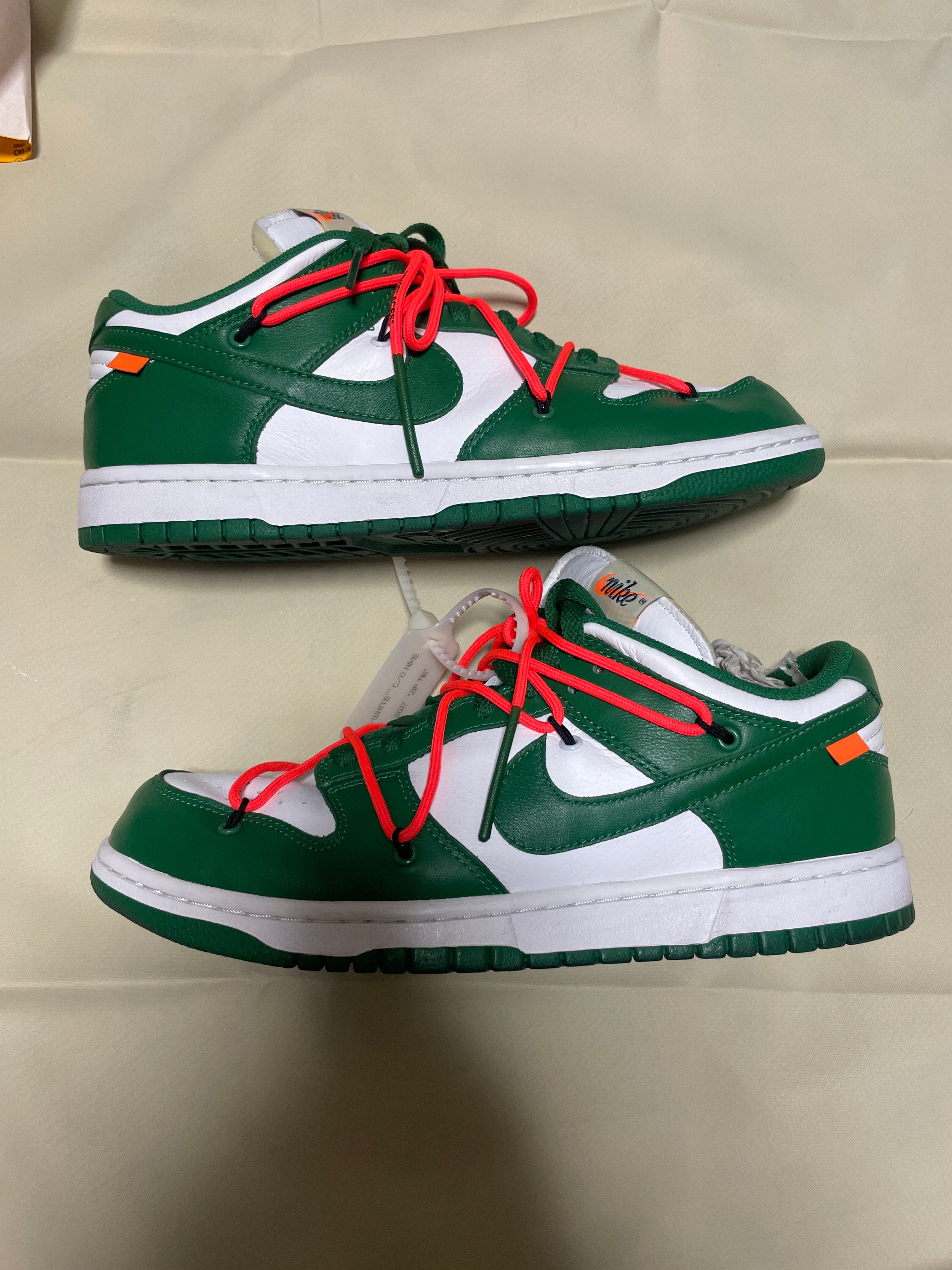 Off-White × Nike Dunk Low "White/Pine Green"