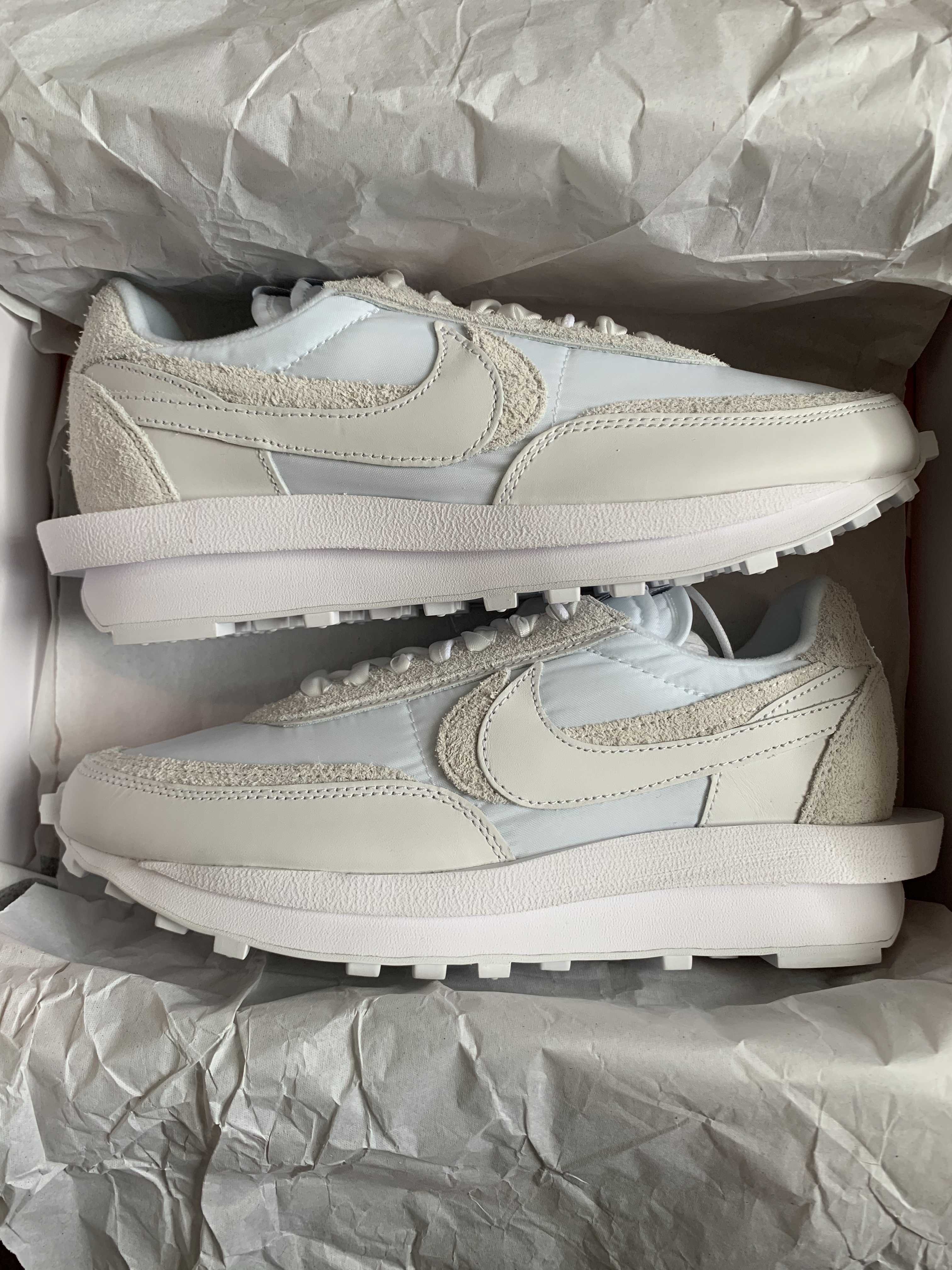 sacai × Nike LDV Waffle "Triple White"