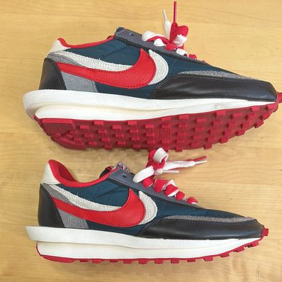 UNDERCOVER × sacai × Nike LD Waffle "Midnight Spruce/Pale Ivory-Dark Grey-University Red"