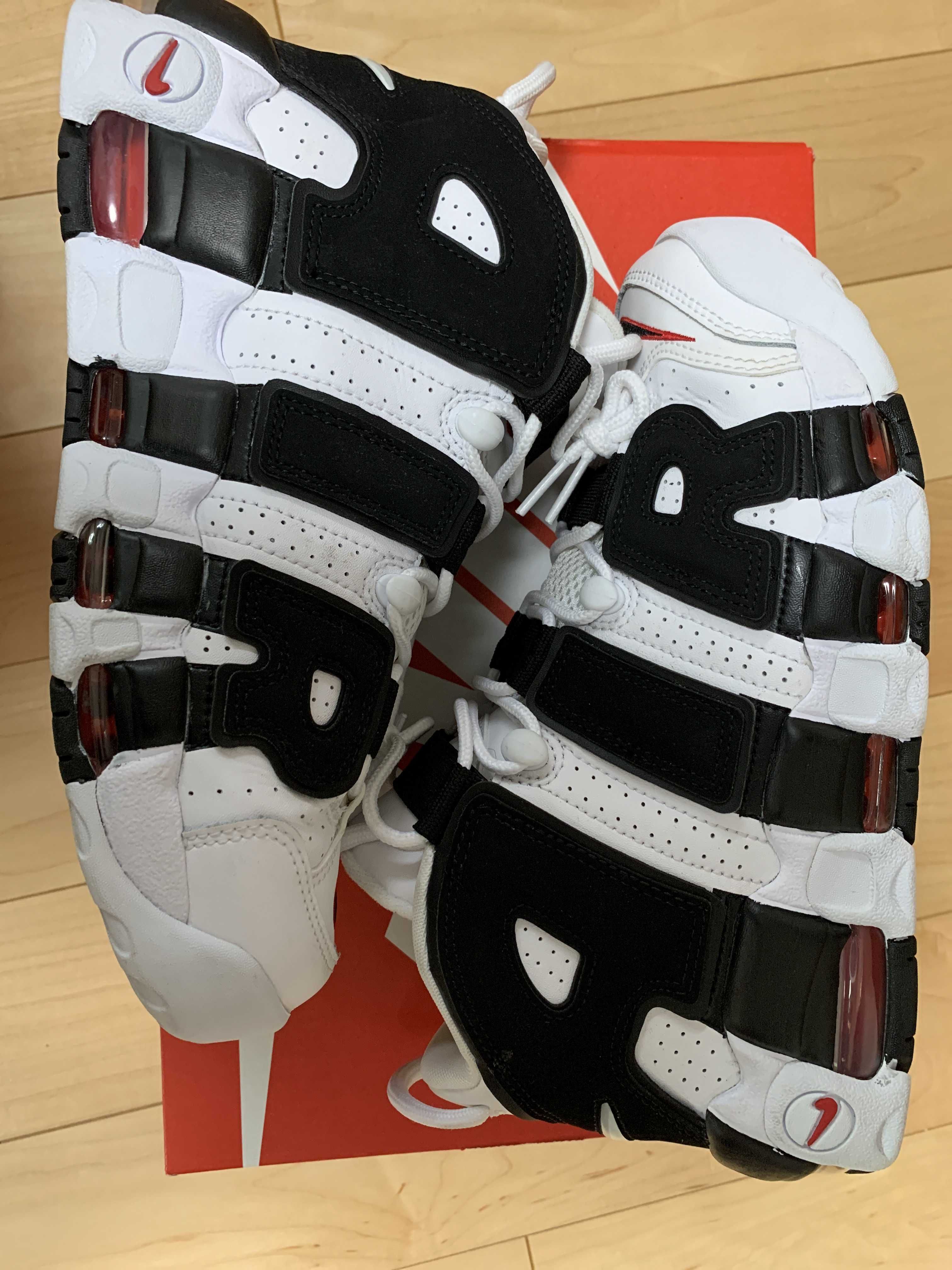 NIKE AIR MORE UPTEMPO "WHITE/BLACK/UNIVERSITY RED"(2020)