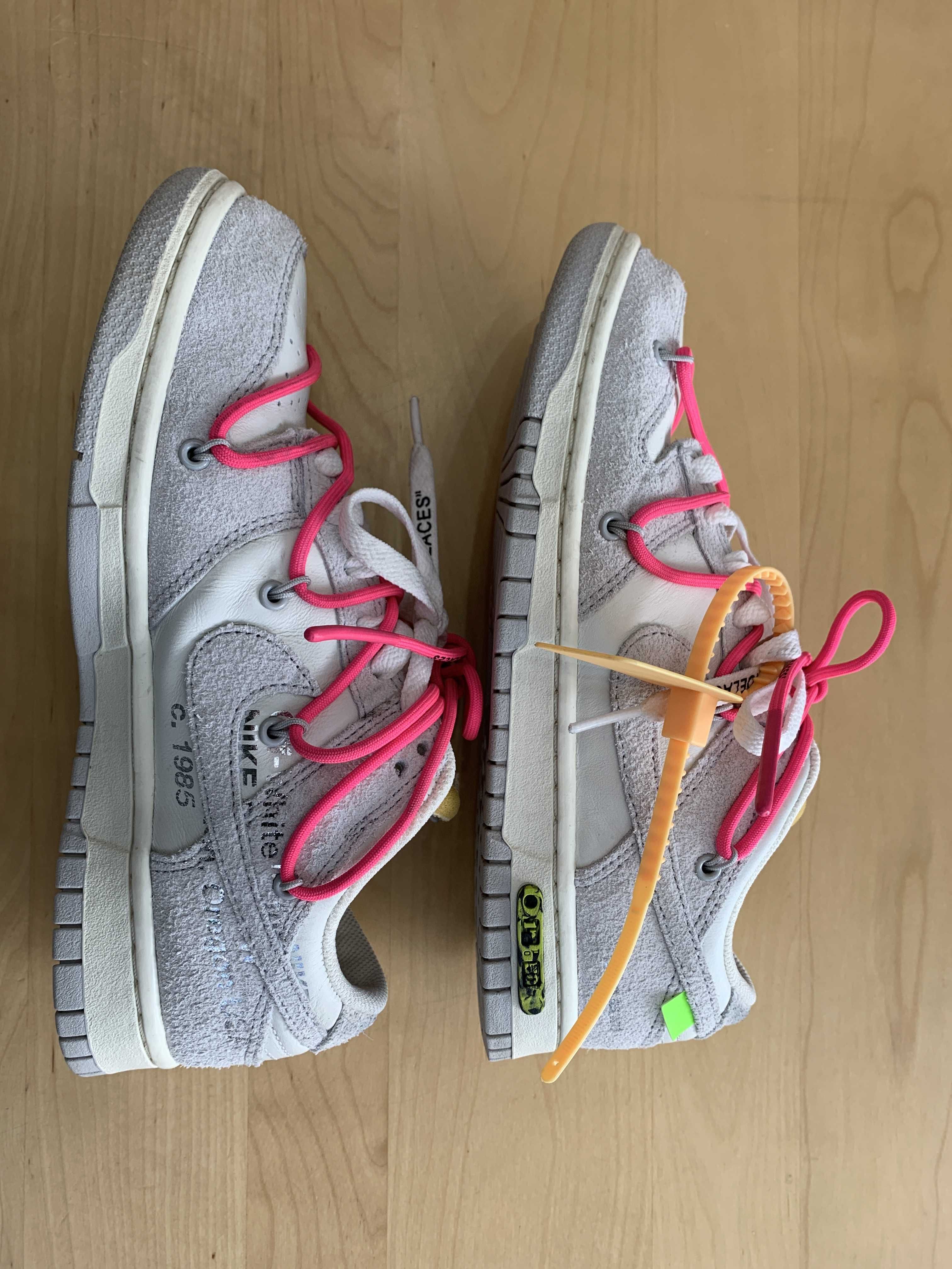 Off-White × Nike Dunk Low "Sail/Neutral Gray/Hyper Pink"