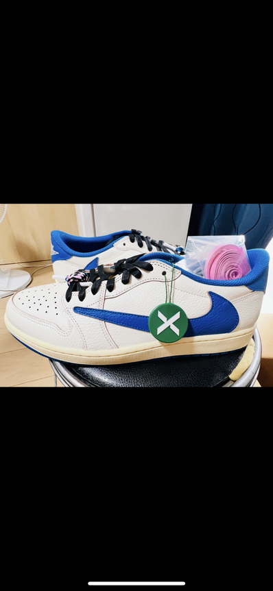 Travis Scott × fragment design × Nike Air Jordan 1 Low OG "Sail/Military Blue"