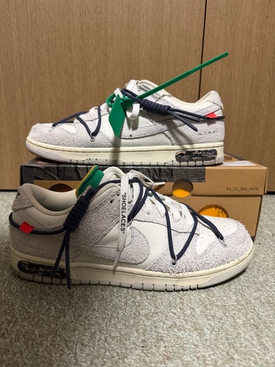 Off-White × Nike Dunk Low "Sail/Neutral Grey/Gridiron"