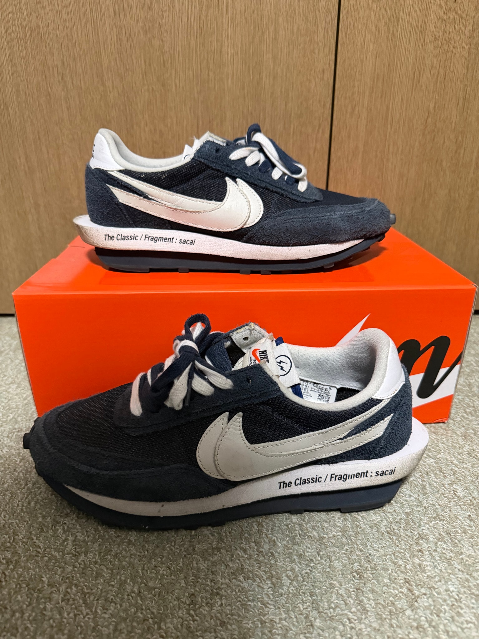 fragment design × sacai × Nike LD Waffle "Blackended Blue"