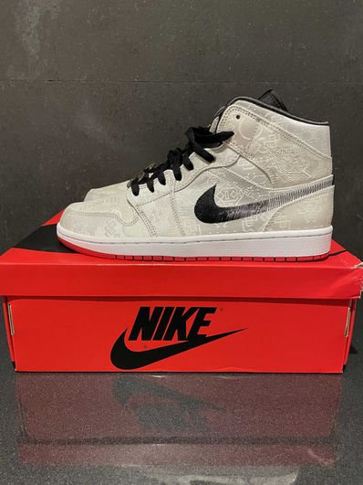 CLOT × Nike Air Jordan 1 Mid SE Fearless "White/Black/Red"