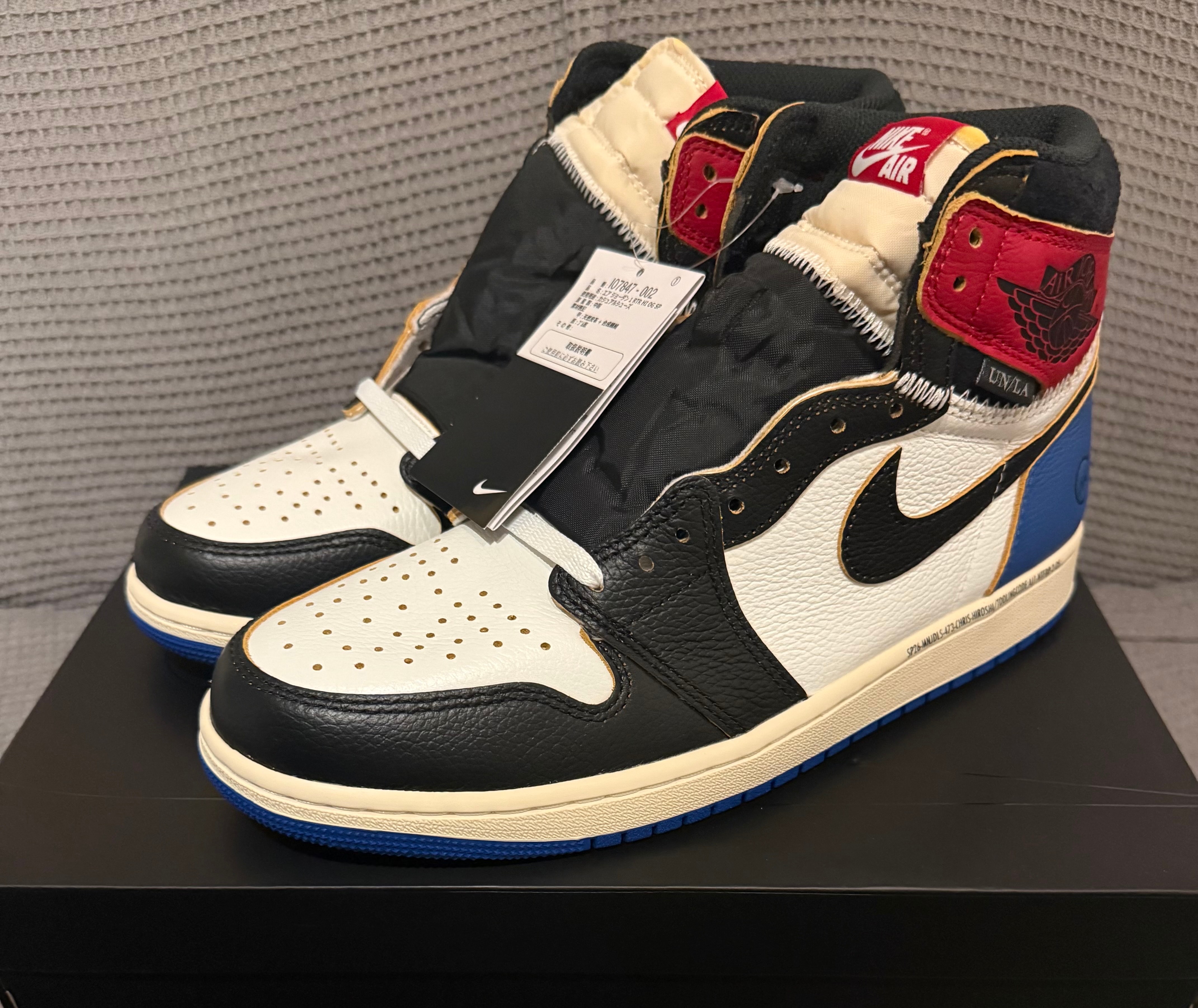 fragment design × UNION × Nike Air Jordan 1 High OG "Black/Varsity Red"