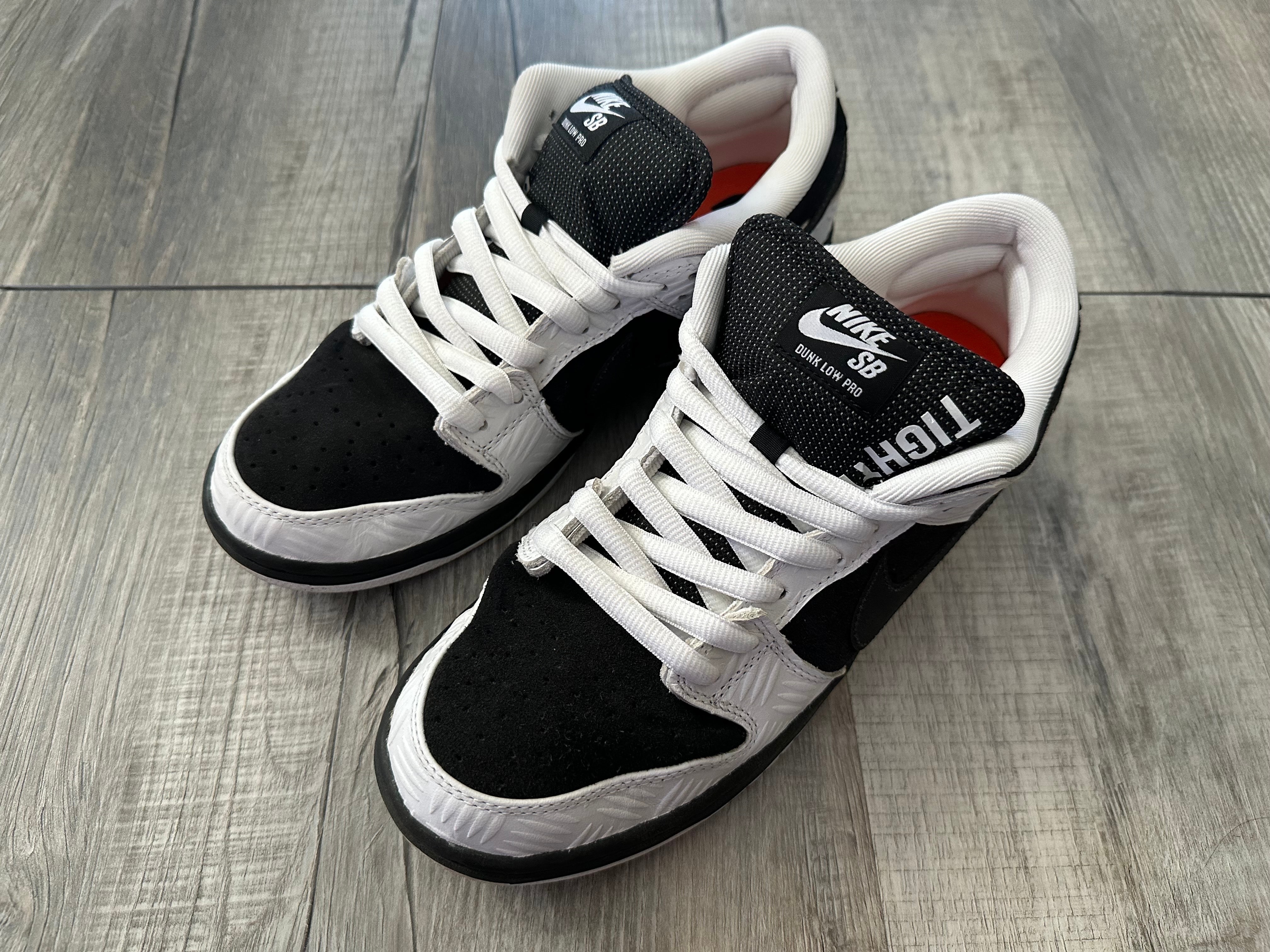TIGHTBOOTH × Nike SB Dunk Low Pro QS "Black and White"
