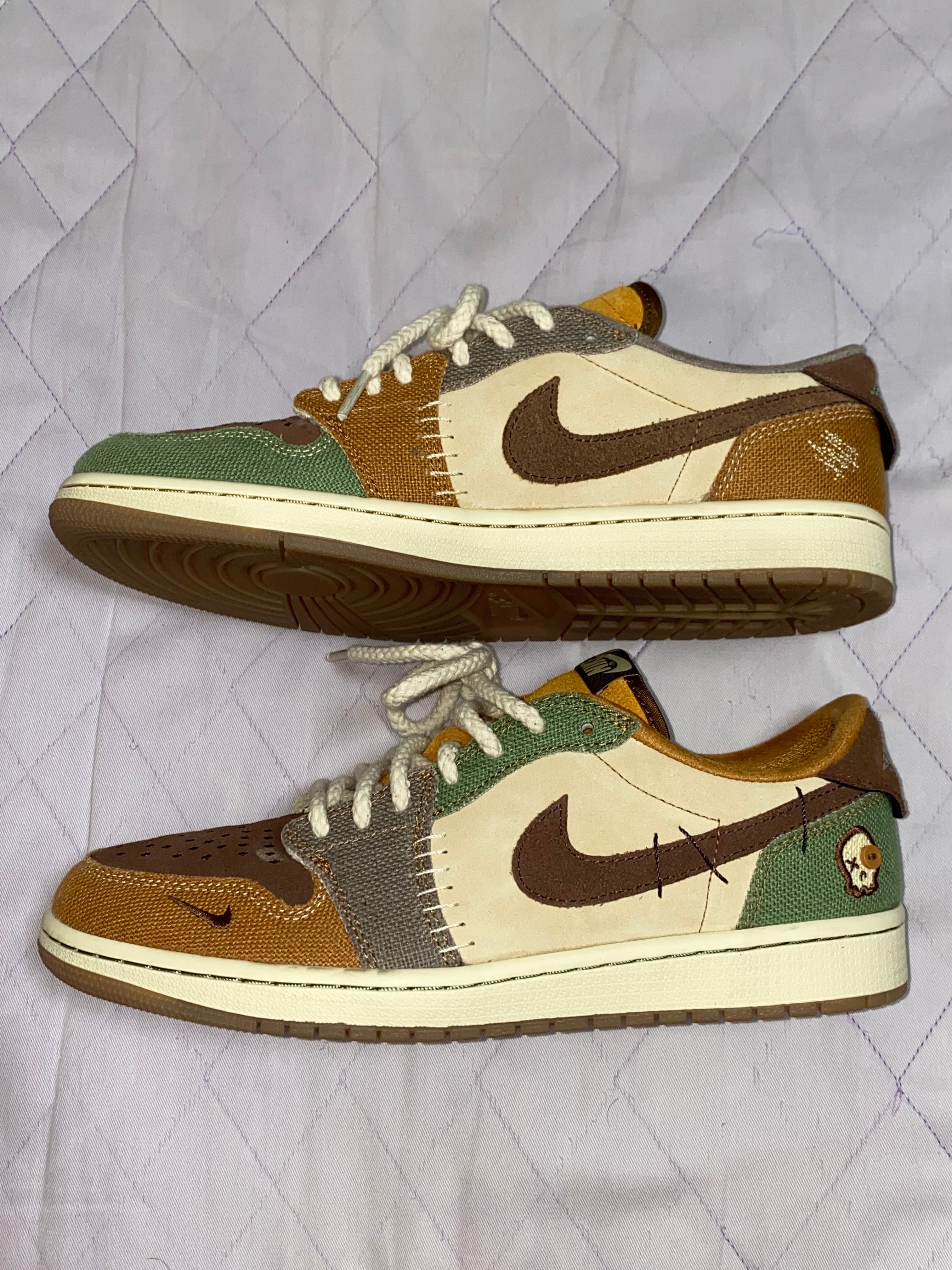 Zion Williamson × Nike Air Jordan 1 Low OG "Flax and Oil Green"