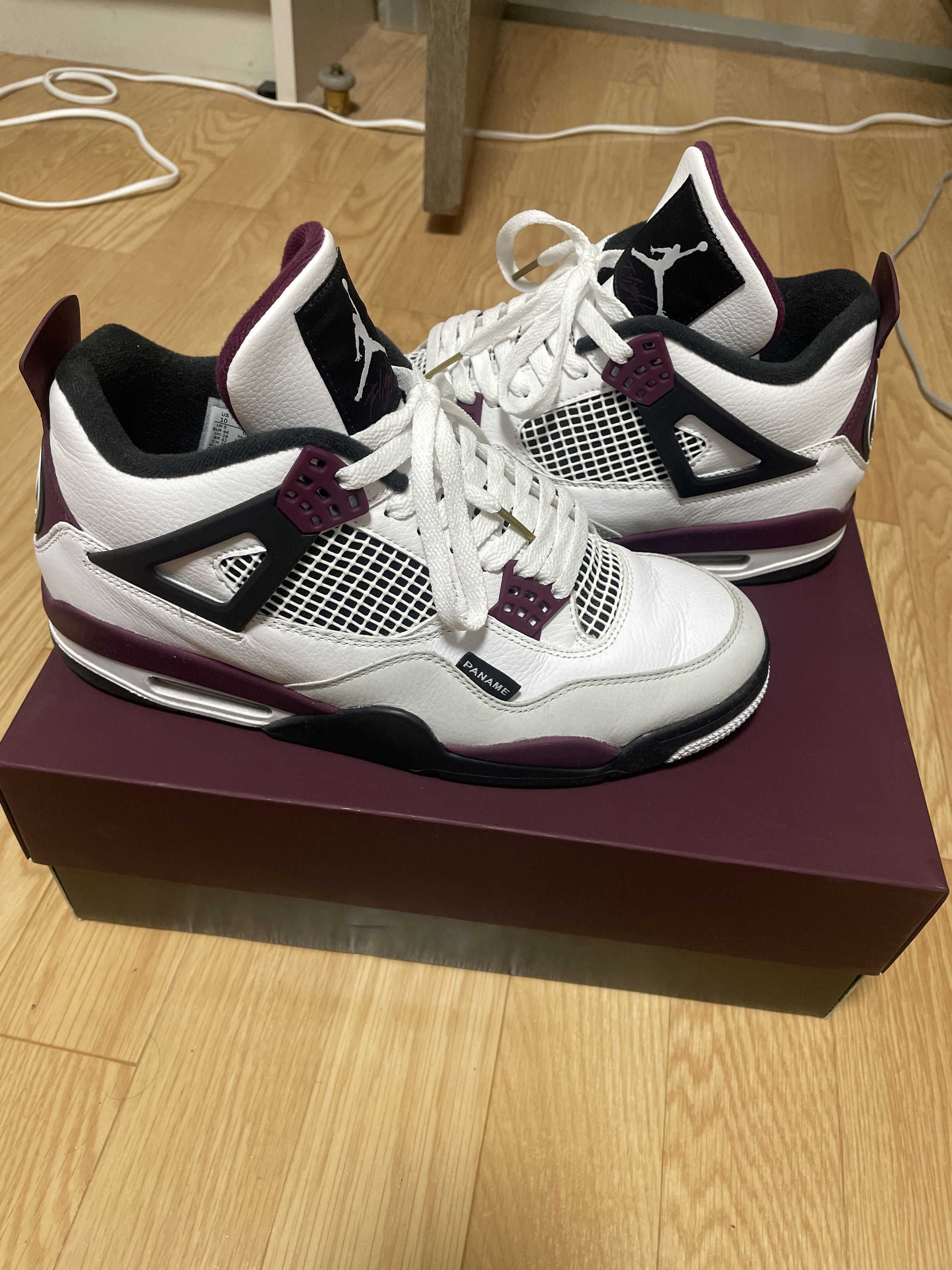 Paris Saint Germain ×Nike Air Jordan 4 Retro "White/Bordeaux/Neutral Gray"