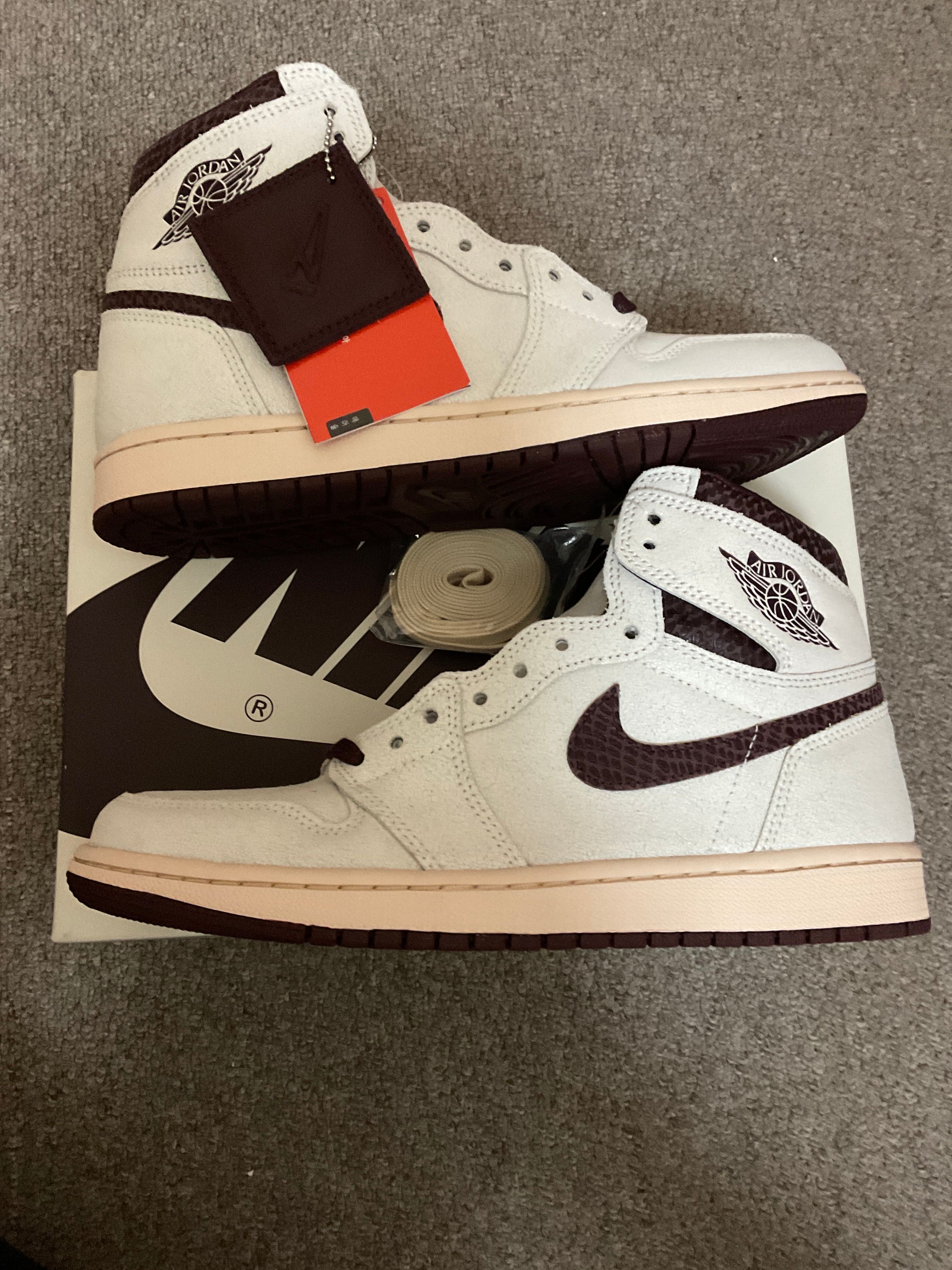 A Ma Maniere × Nike Air Jordan 1 Retro High OG "Sail and Burgundy"