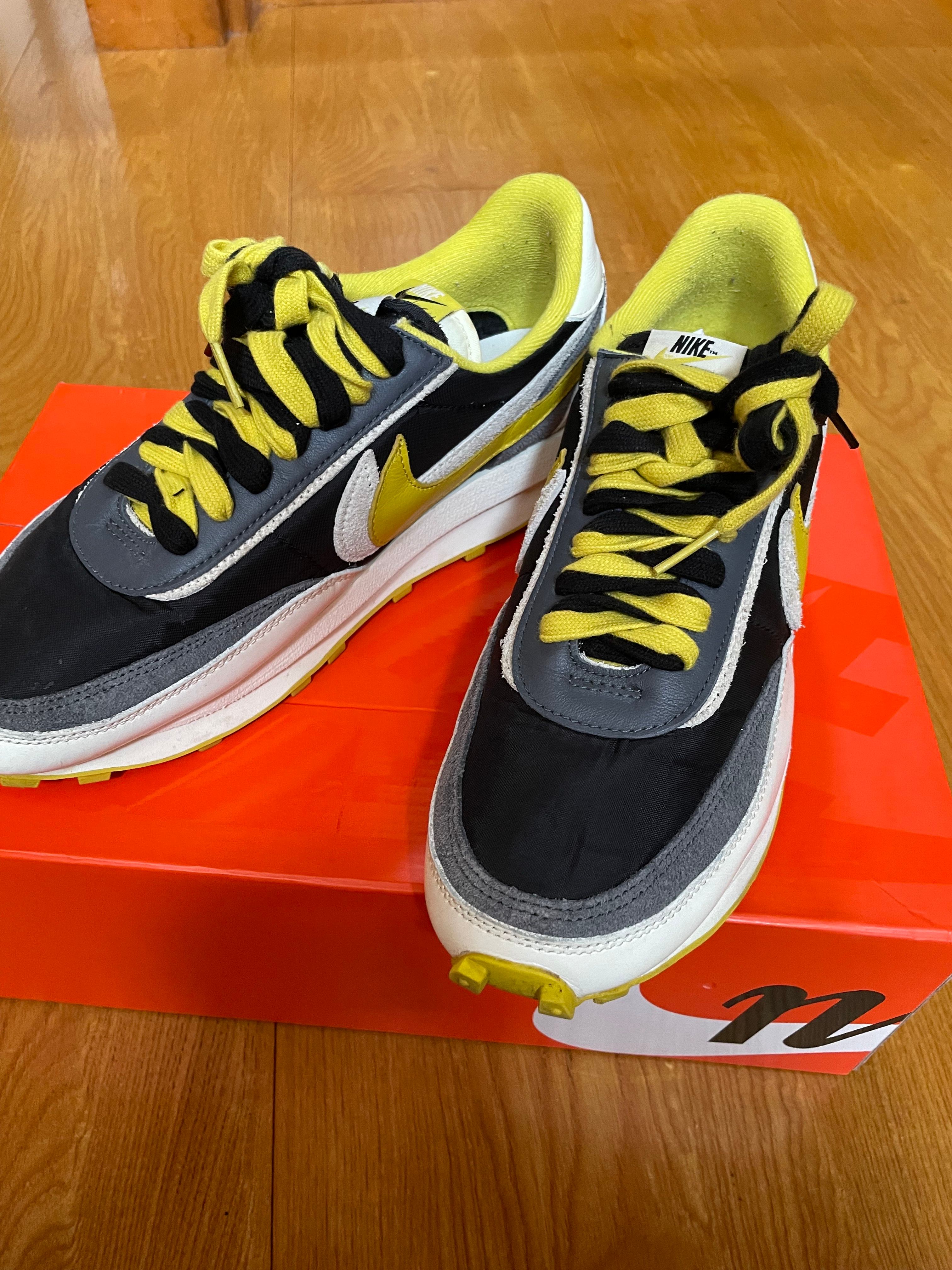 UNDERCOVER × sacai × Nike LD Waffle "Black/Sail-Dark Grey-Bright Citron"