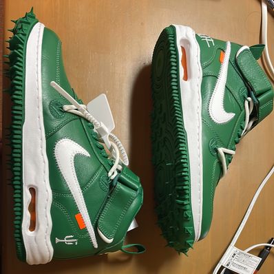 Off-White × Nike Air Force 1 Mid SP LTHR "Pine Green"