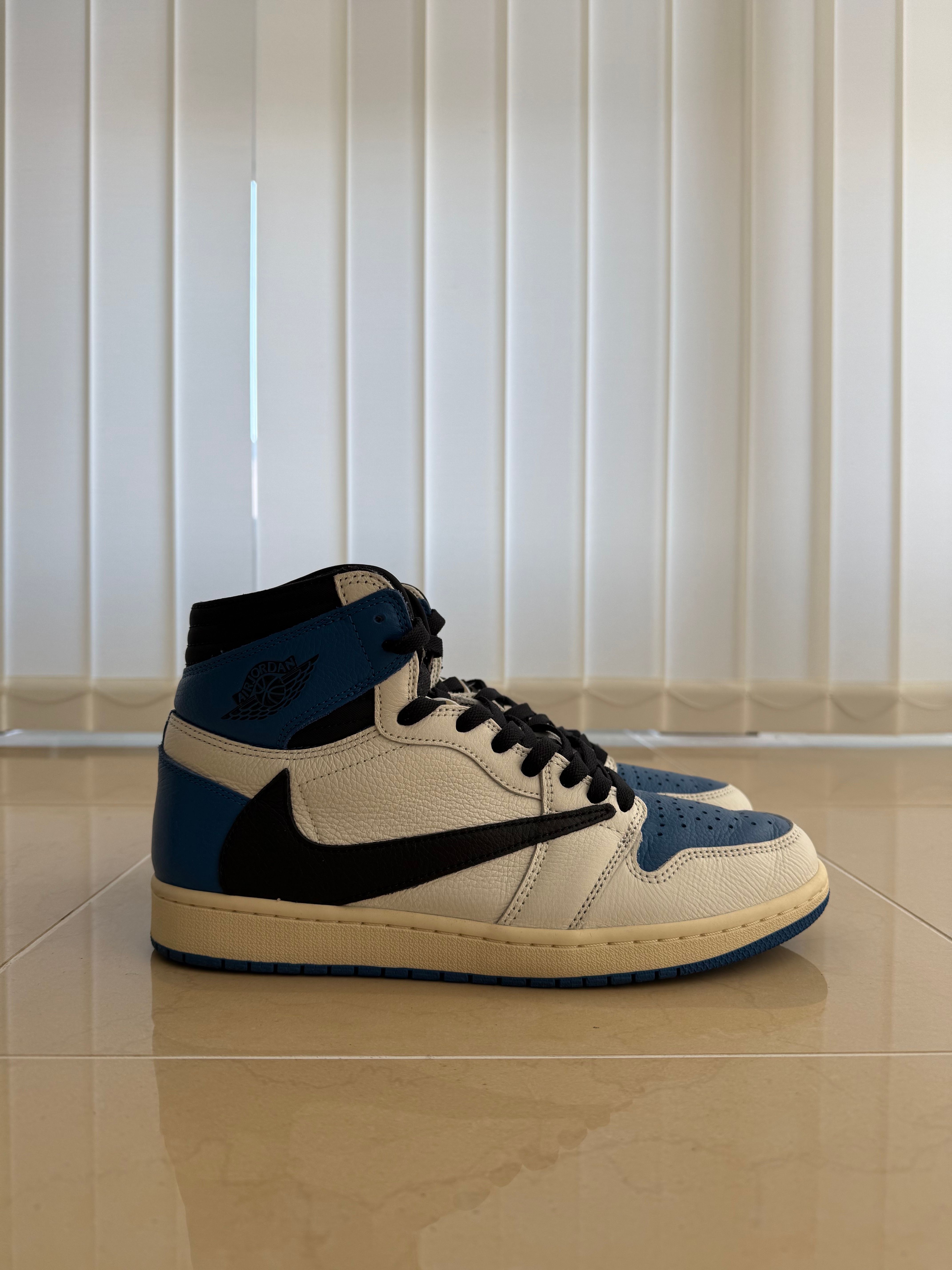 Travis Scott × fragment design × Nike Air Jordan 1 Retro High OG SP "Military Blue"
