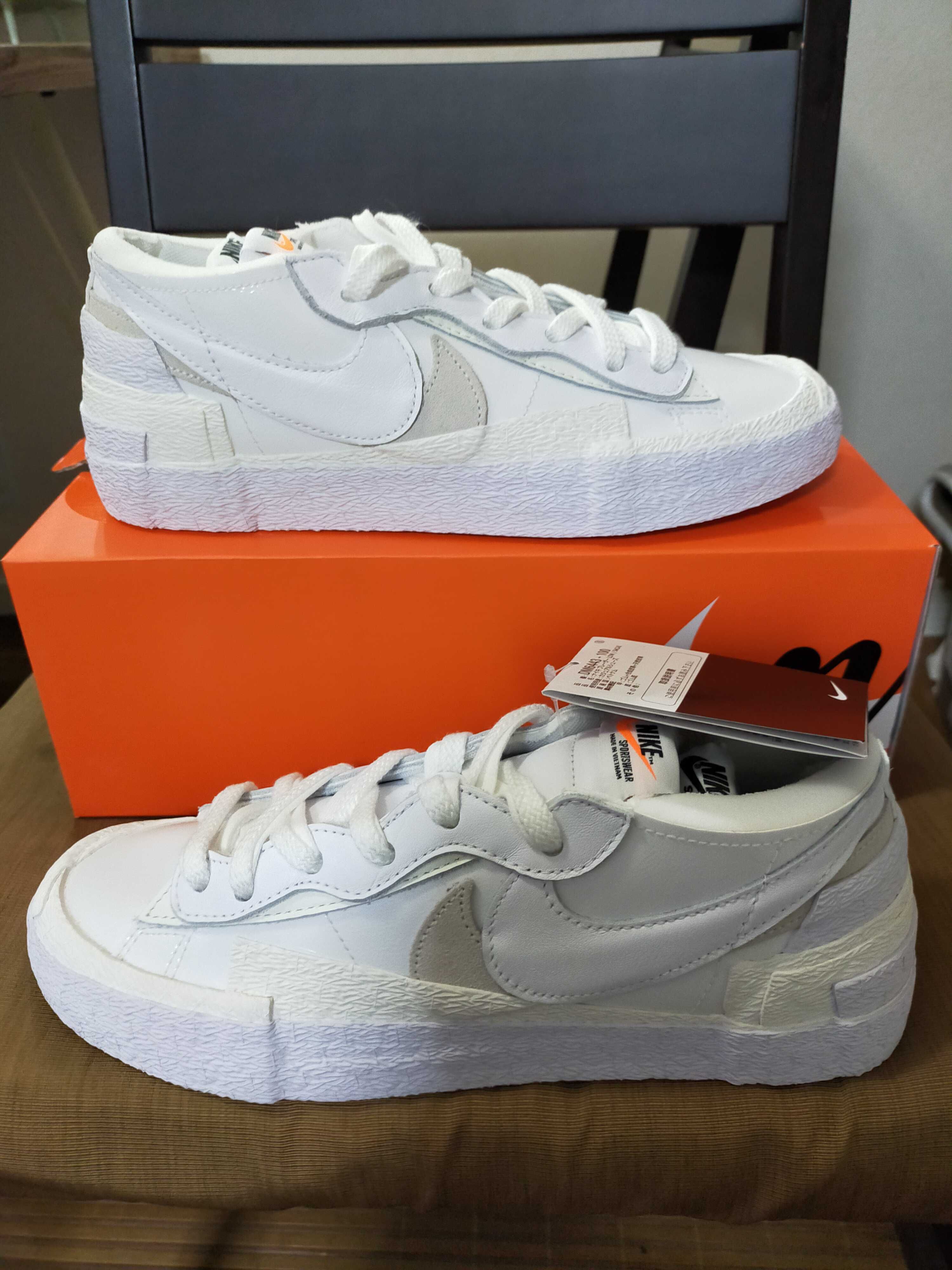 sacai × Nike Blazer Low "White Patent Leather"
