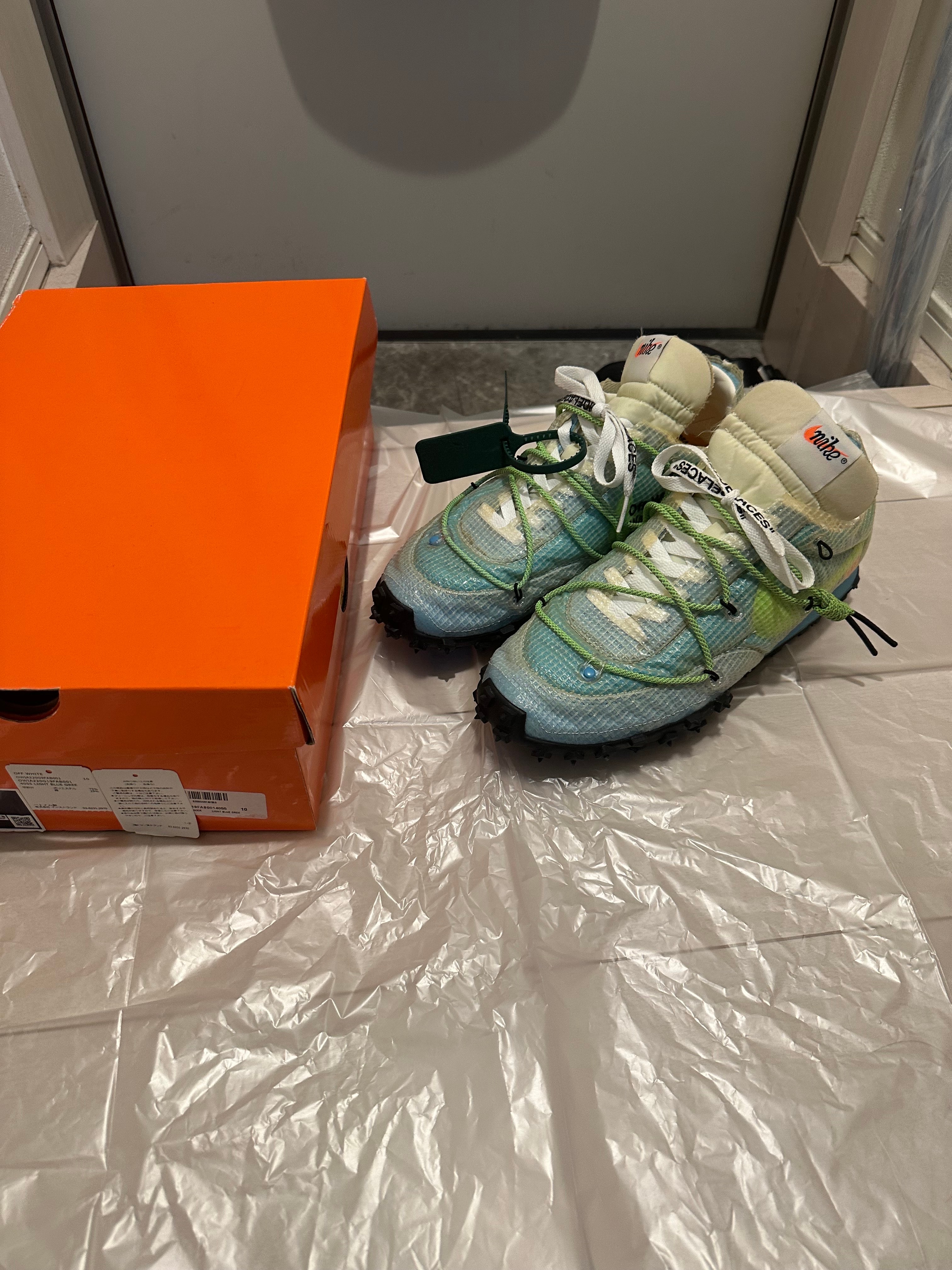 Off-White × Nike Women's Waffle Racer "Vivid Sky"