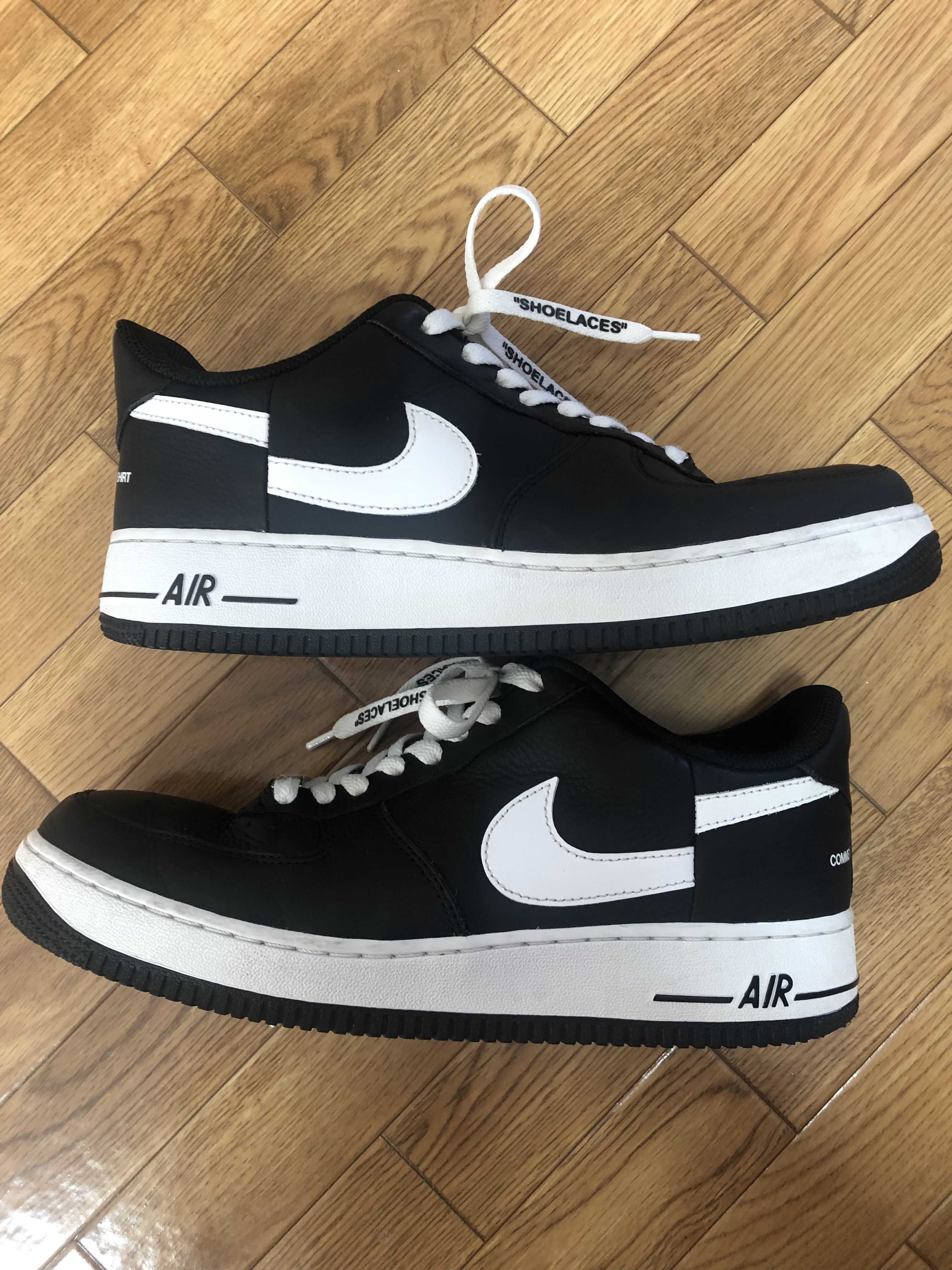 Supreme × COMME des GARCONS SHIRT × Nike Air Force 1 Low "Black/White" (2018)