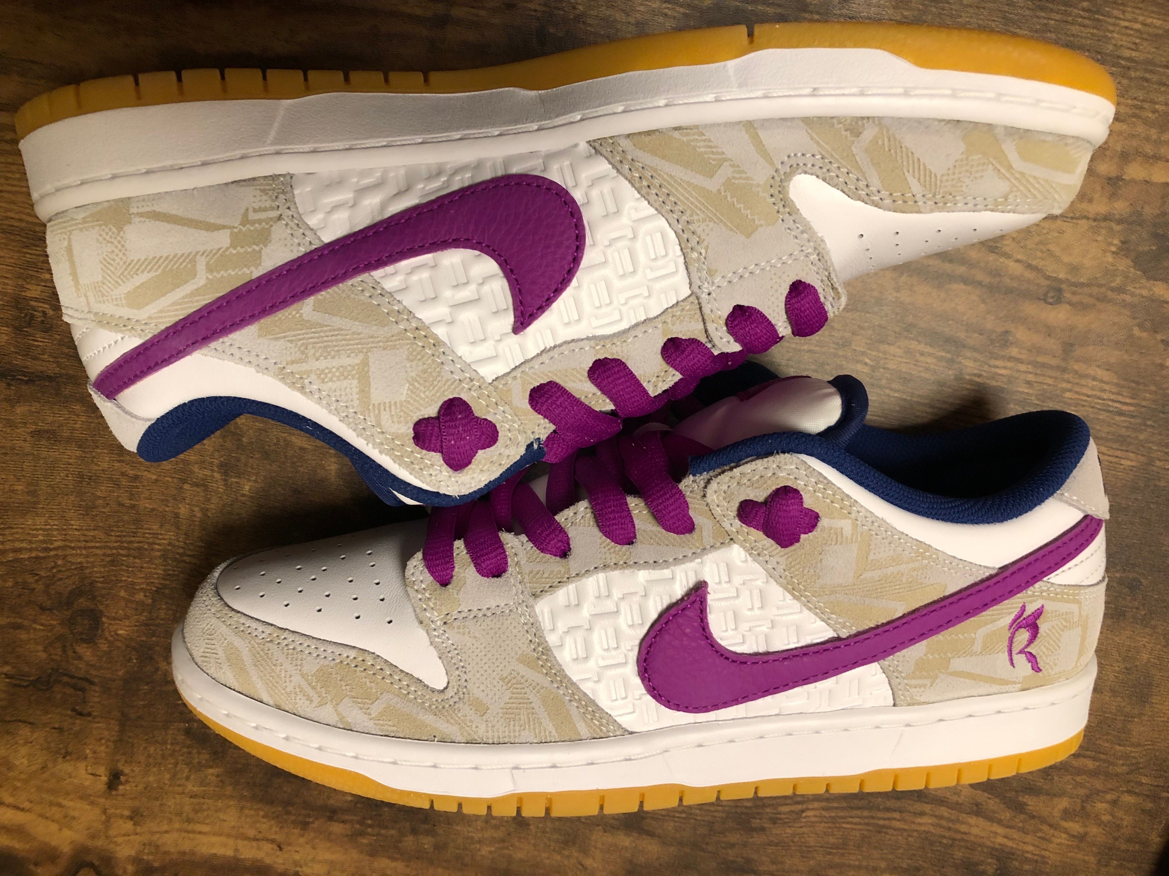 Rayssa Leal × Nike SB Dunk Low PRM "Pure Platinum and Vivid Purple"