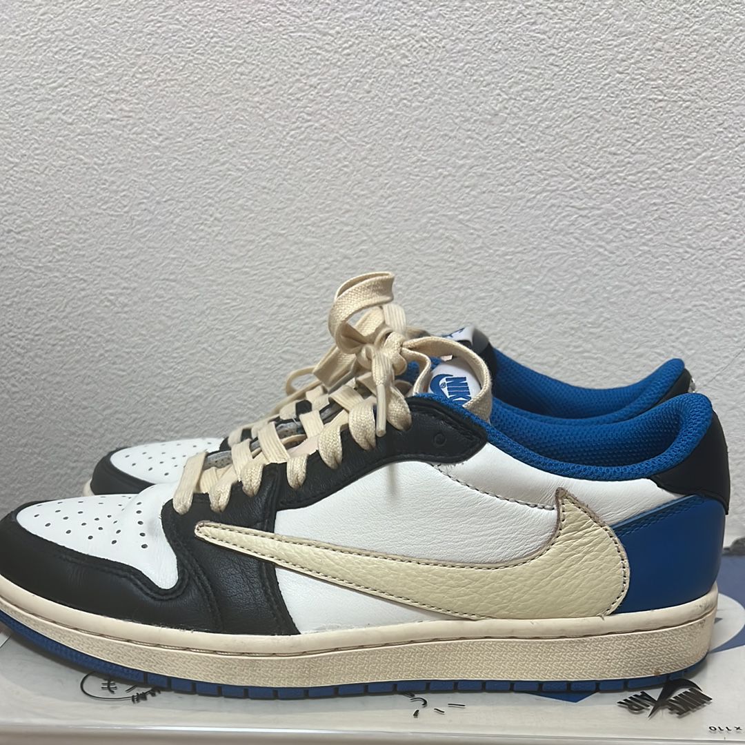 Travis Scott × fragment design × Nike Air Jordan 1 Low OG SP "Military Blue"