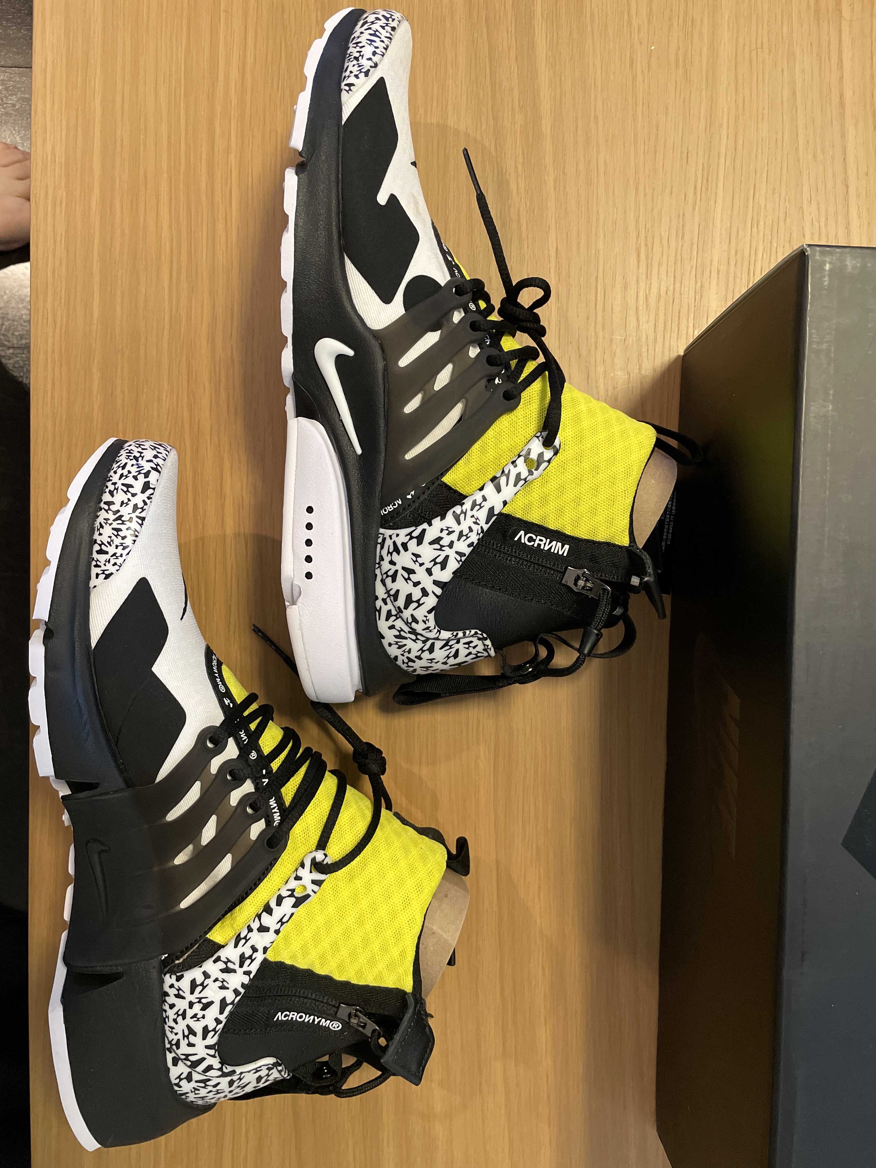 ACRONYM × Nike Air Presto Mid "White/Black/Dynamic Yellow"